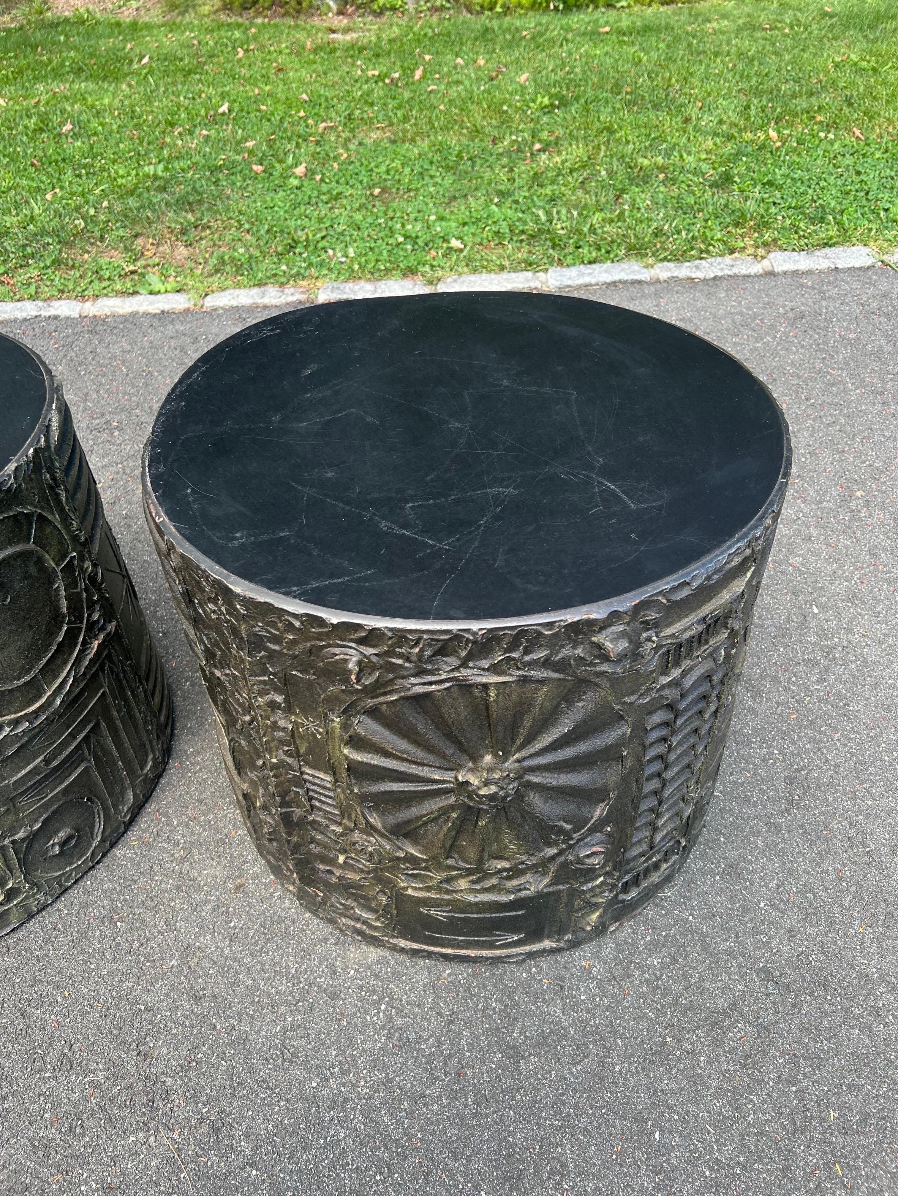 SOLD-Pair of Adrian Pearsall for Craft Associates Drum Tables In Good Condition In Redding, CT