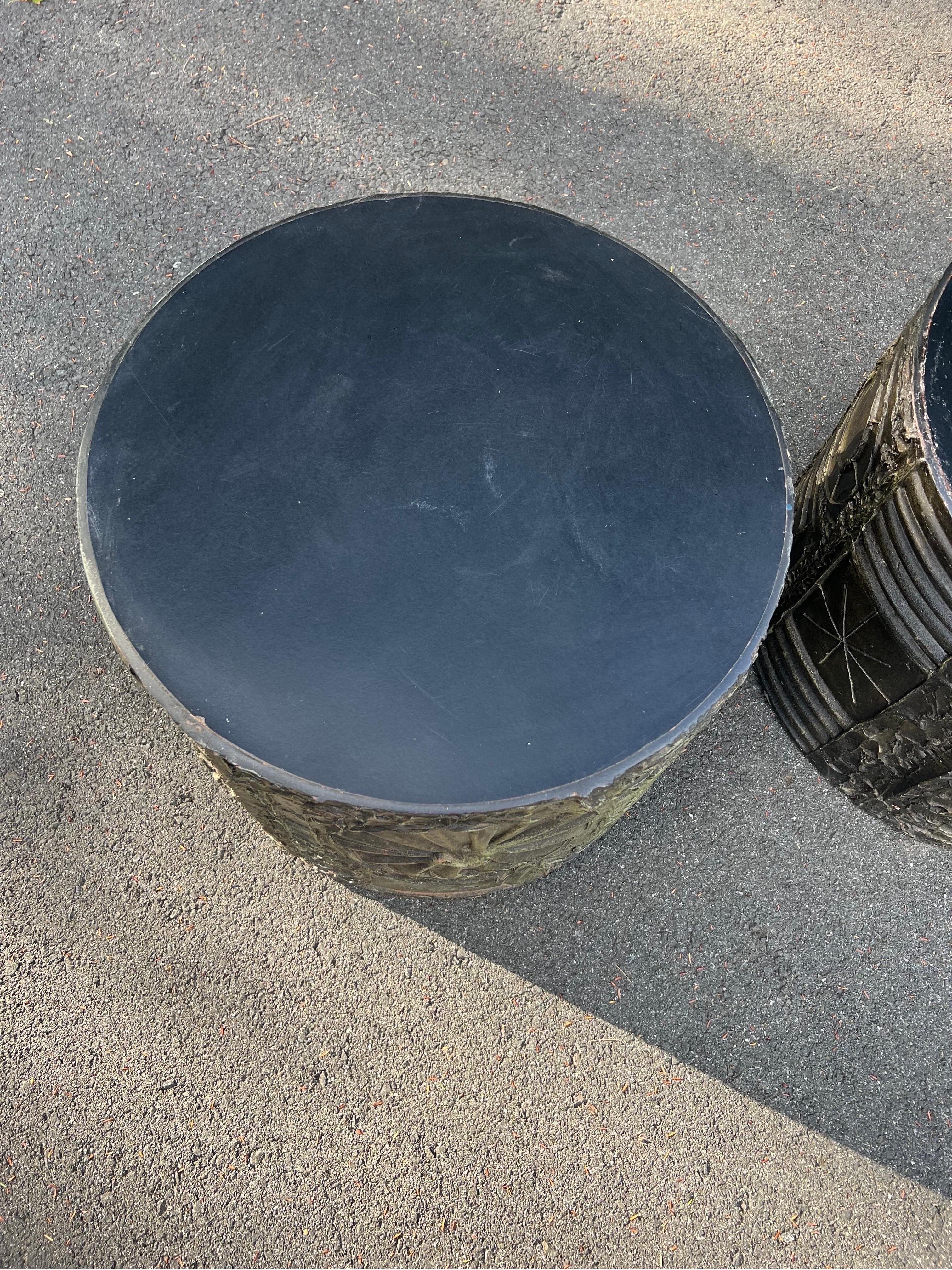 Epoxy Resin SOLD-Pair of Adrian Pearsall for Craft Associates Drum Tables