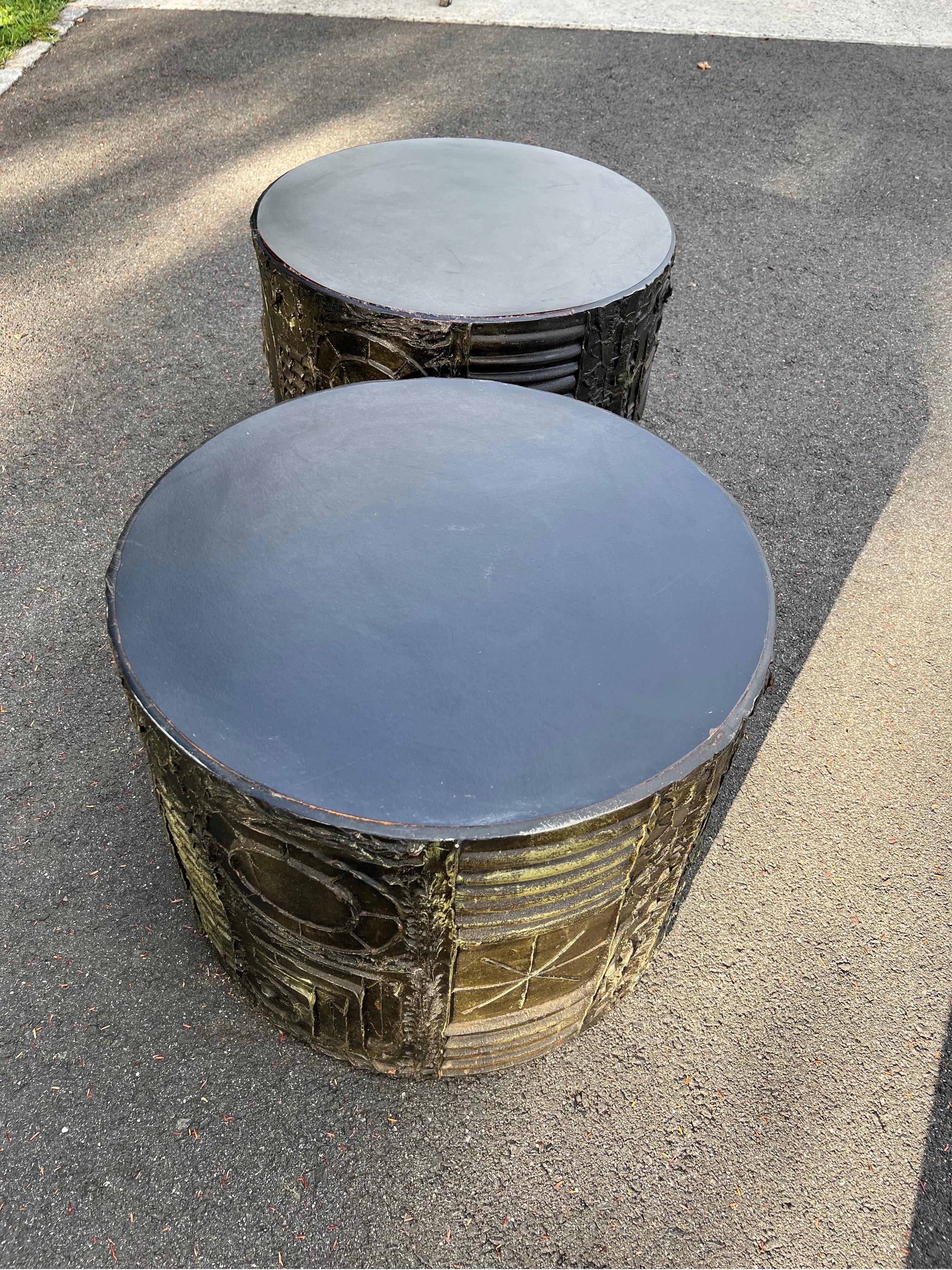 SOLD-Pair of Adrian Pearsall for Craft Associates Drum Tables 1