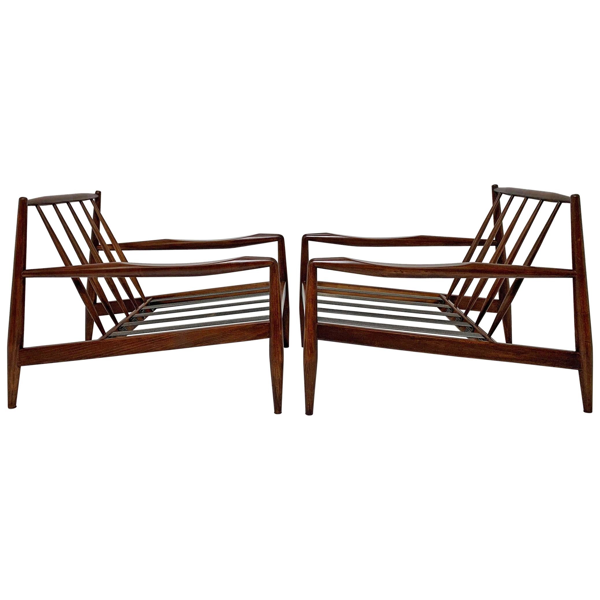 Pair of Adrian Pearsall for Craft Associates Model 834-C Lounge Chairs