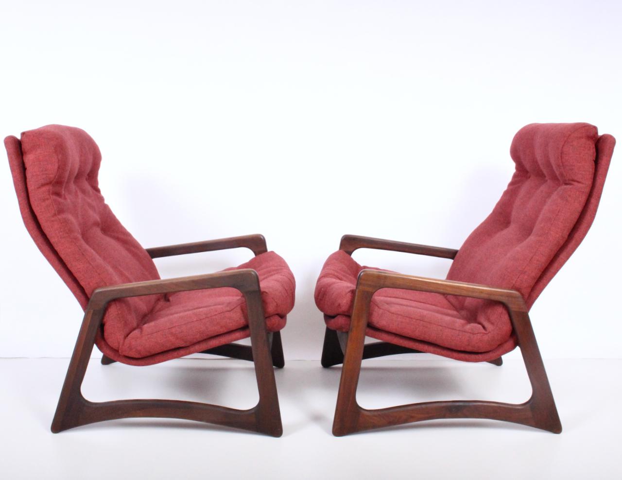 Paar Adrian Pearsall für Craft Associates Loungesessel aus Nussbaumholz, 1960er Jahre im Angebot 5