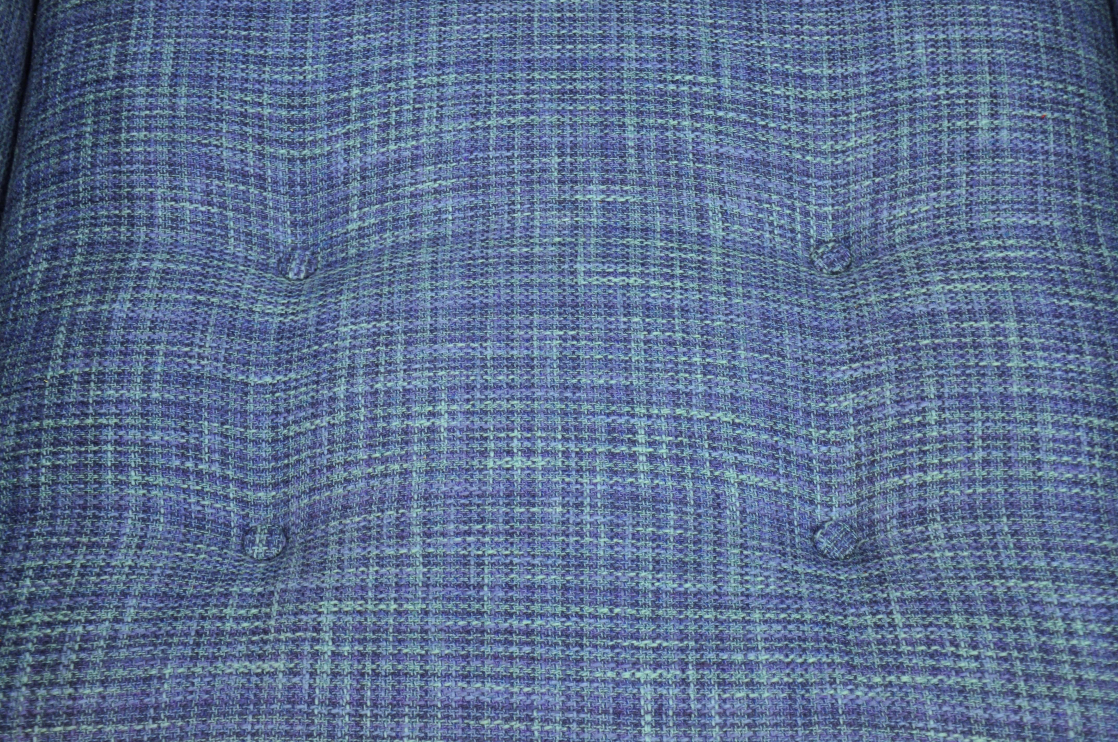 Fabric Pair Adrian Pearsall Blue Lounge Chairs, Craft Associates, Model 2406-C