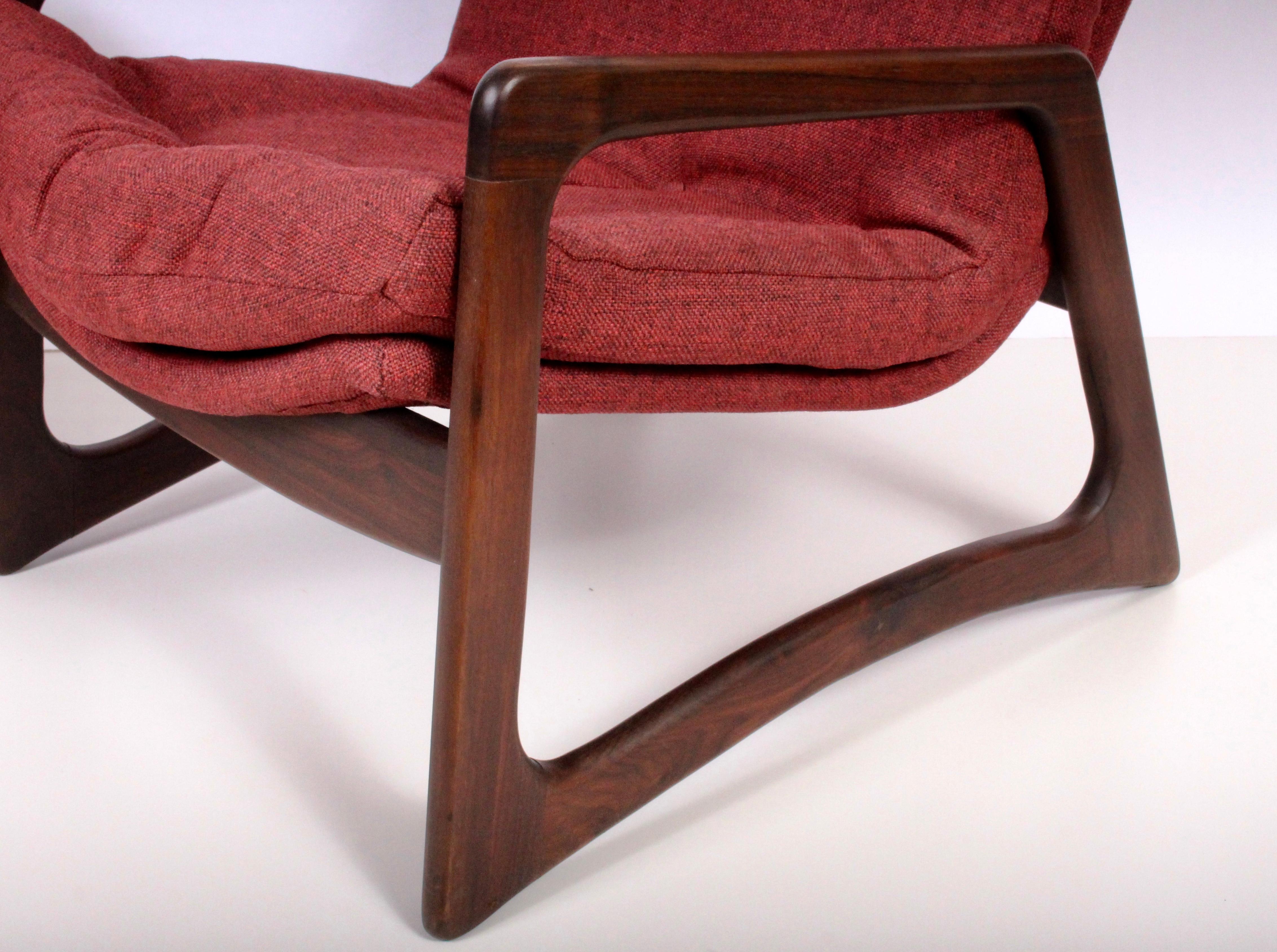 American Pair Adrian Pearsall for Craft Associates Walnut Lounge Chairs