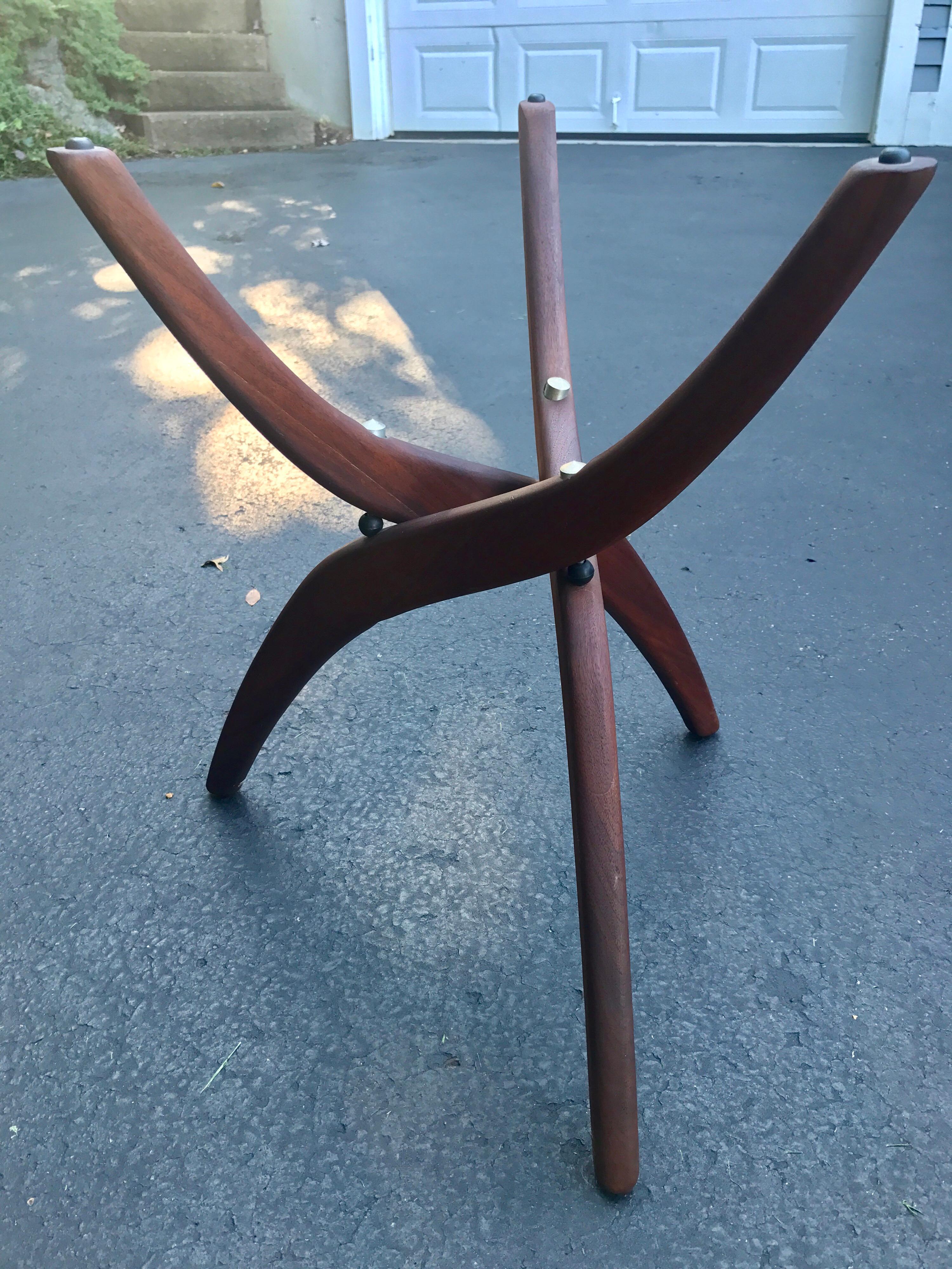 Mid-20th Century Pair of Adrian Pearsall Glass and Walnut Spider Leg End Tables Side Tables