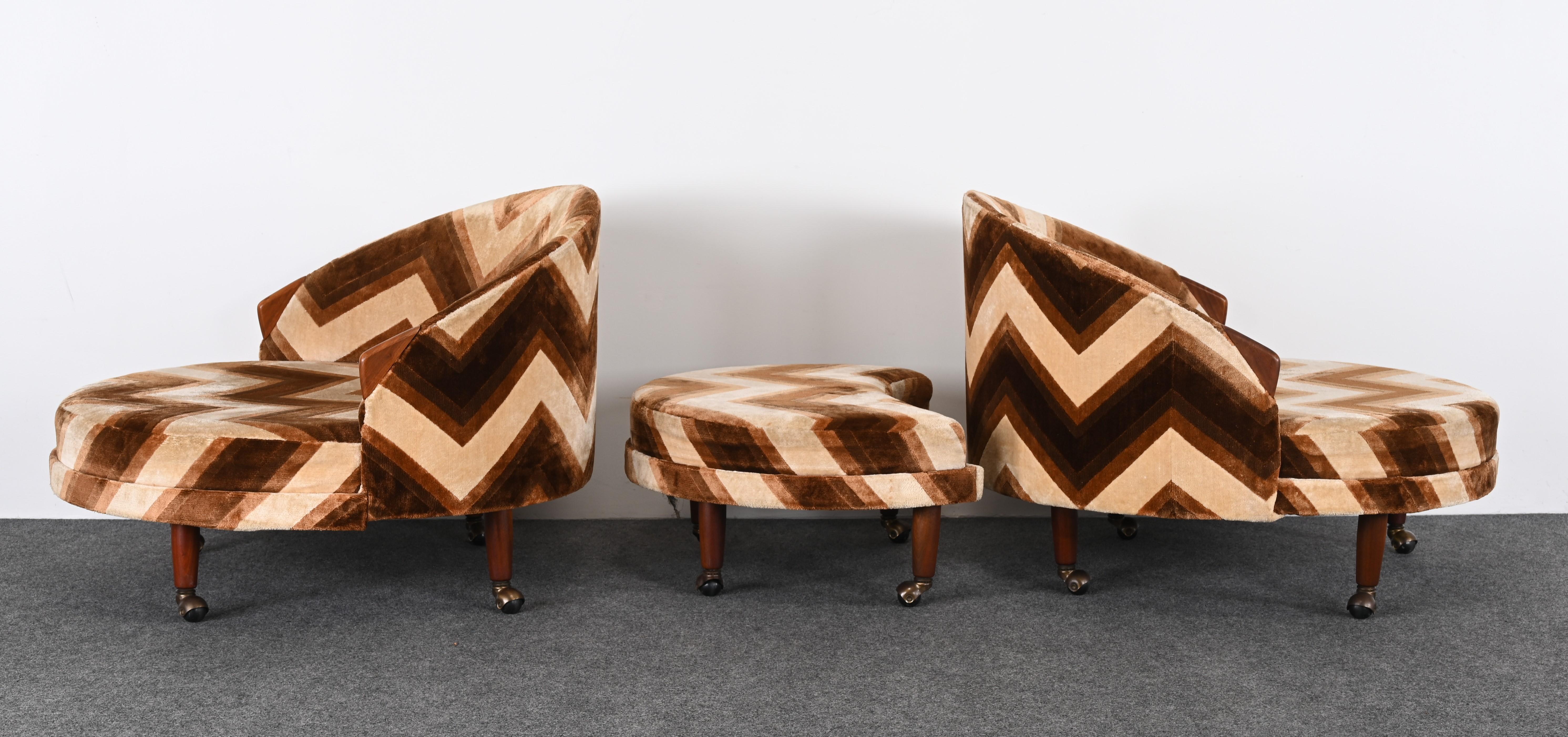 Pair of Adrian Pearsall Havana Lounge Chairs and Ottoman, 1965 For Sale 8