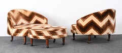 Adrian Pearsall Pair of Havana Lounge Chairs and Ottoman, 1965