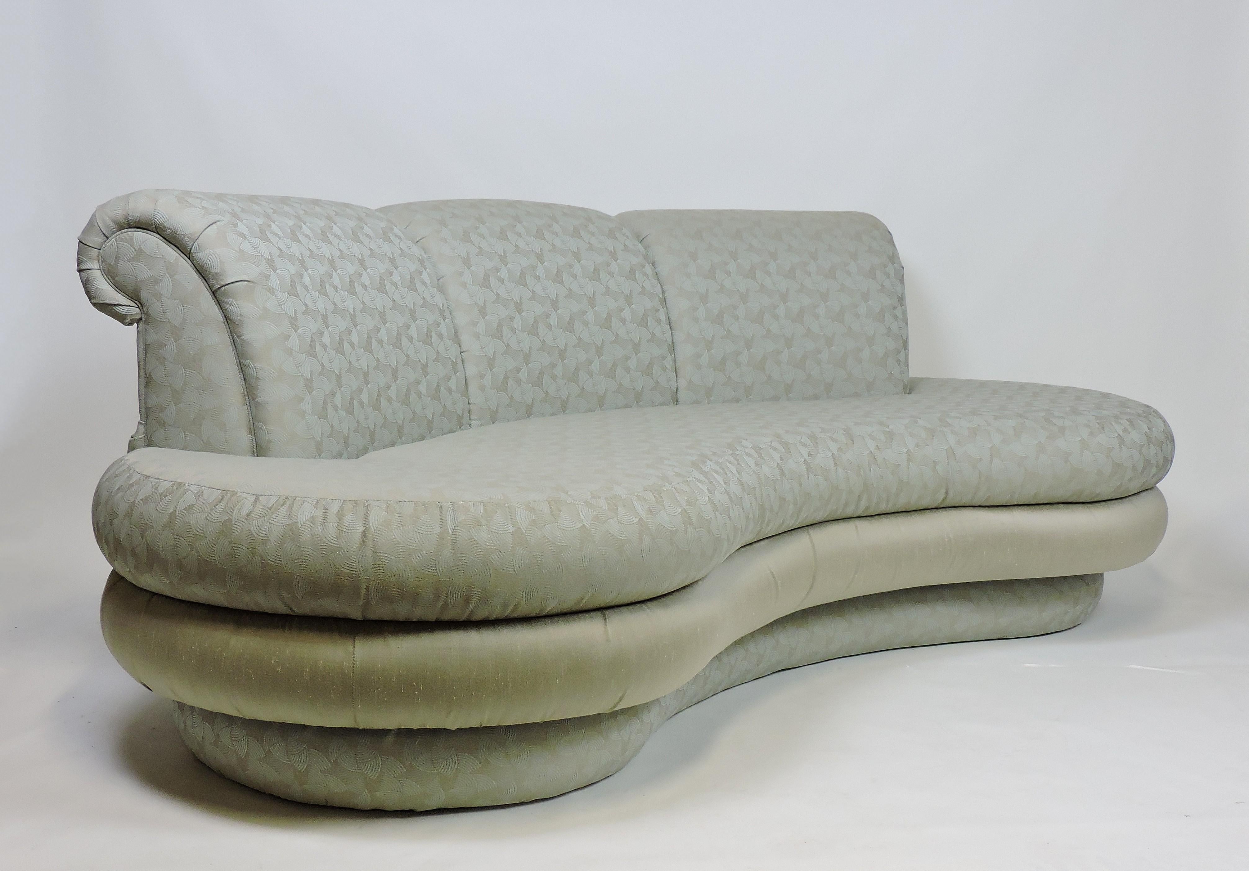 American Pair of Adrian Pearsall Mid-Century Modern Cloud Kidney Shaped Sofas