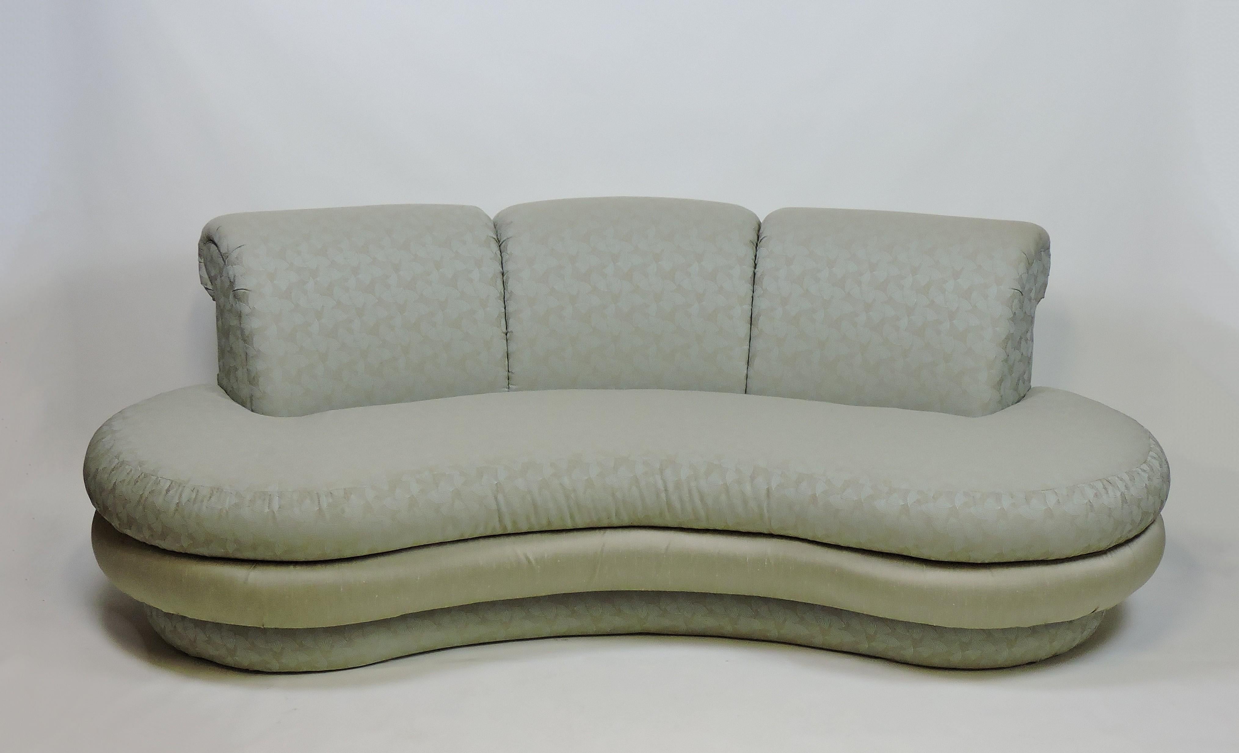 Fabric Pair of Adrian Pearsall Mid-Century Modern Cloud Kidney Shaped Sofas