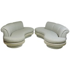 Pair of Adrian Pearsall Mid-Century Modern Cloud Kidney Shaped Sofas