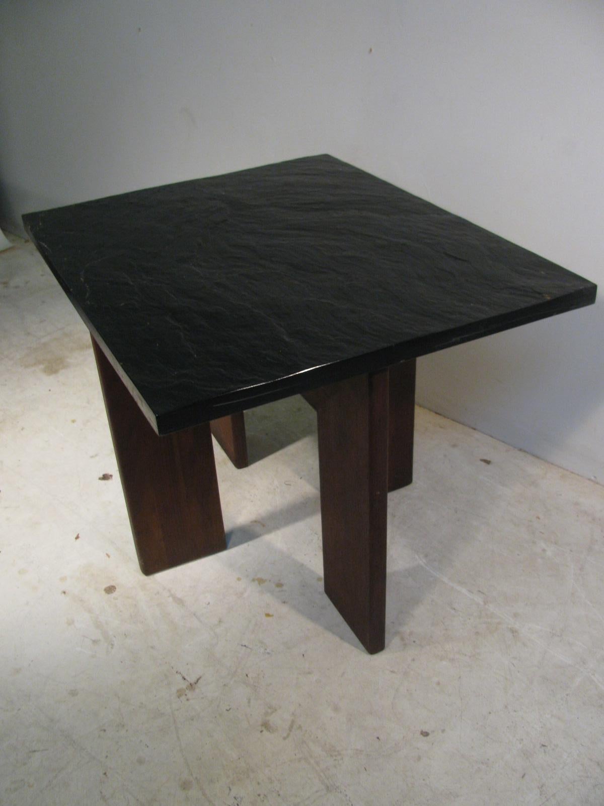 Mid-20th Century Pair of Adrian Pearsall Mid-Century Modern Walnut with Slate Top End Tables