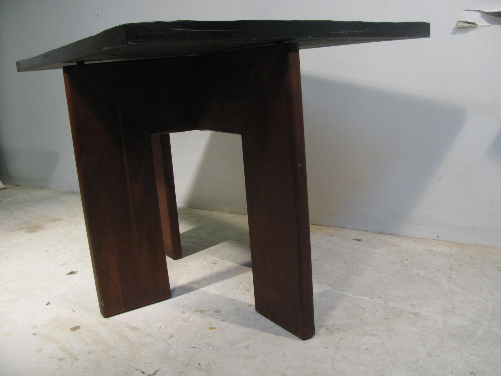 Pair of Adrian Pearsall Mid-Century Modern Walnut with Slate Top End Tables 1