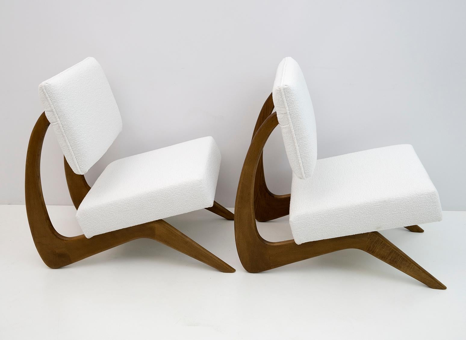 American Pair of Adrian Pearsall Midcentury Walnut Lounge Chairs for Craft Associates For Sale