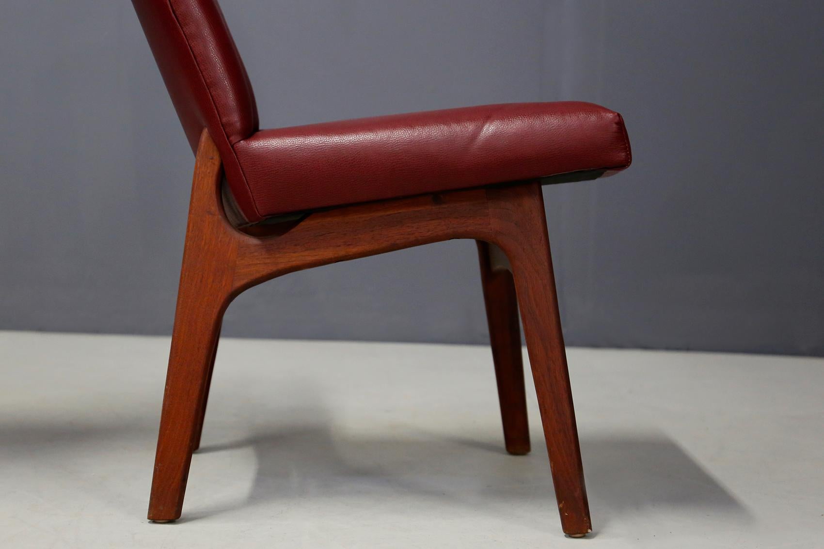 Mid-20th Century Pair of Adrian Pearsall Midcentury Dining Chairs Red for Craft Associates, 1950s
