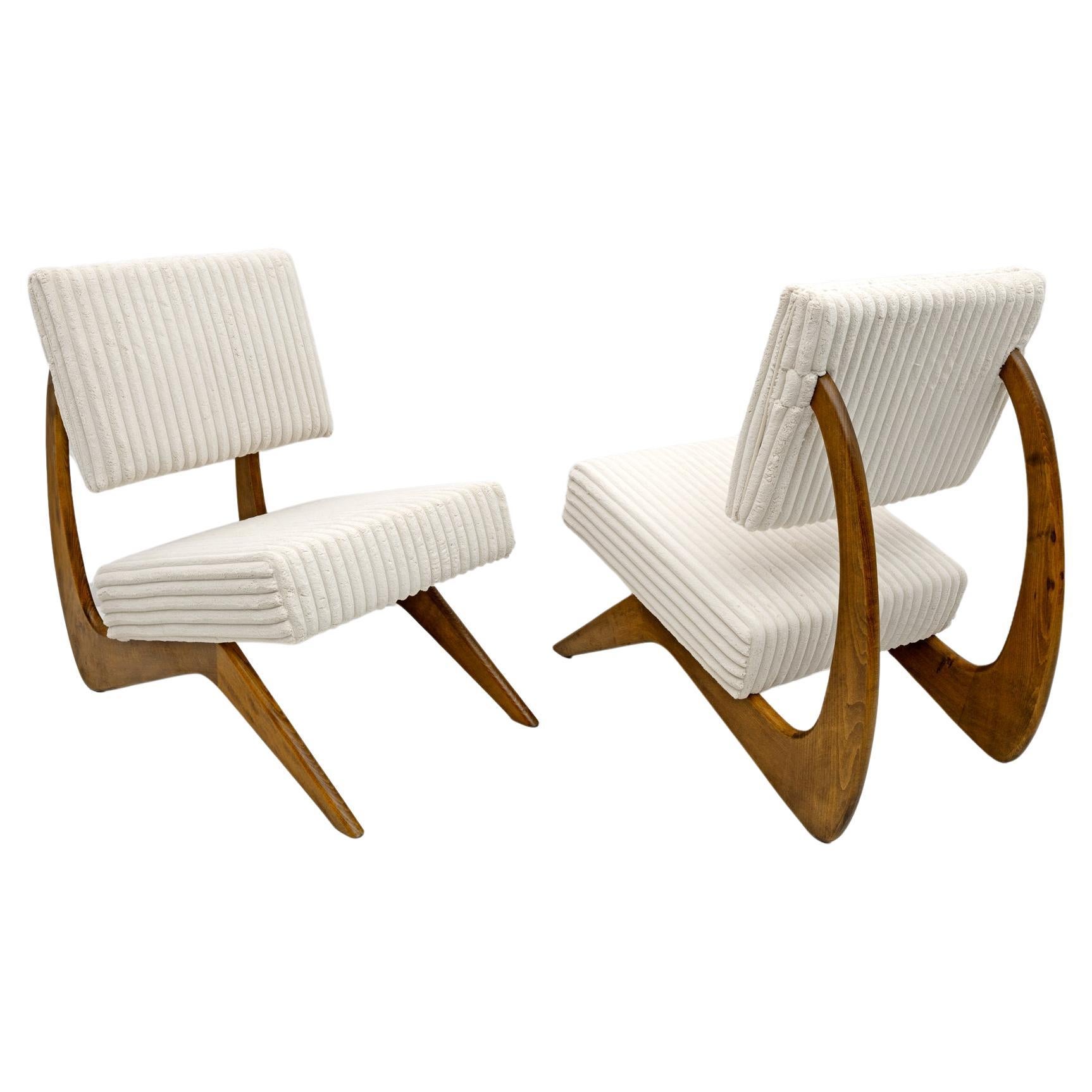 Pair of Adrian Pearsall Midcentury Walnut Lounge Chairs for Craft Associates For Sale