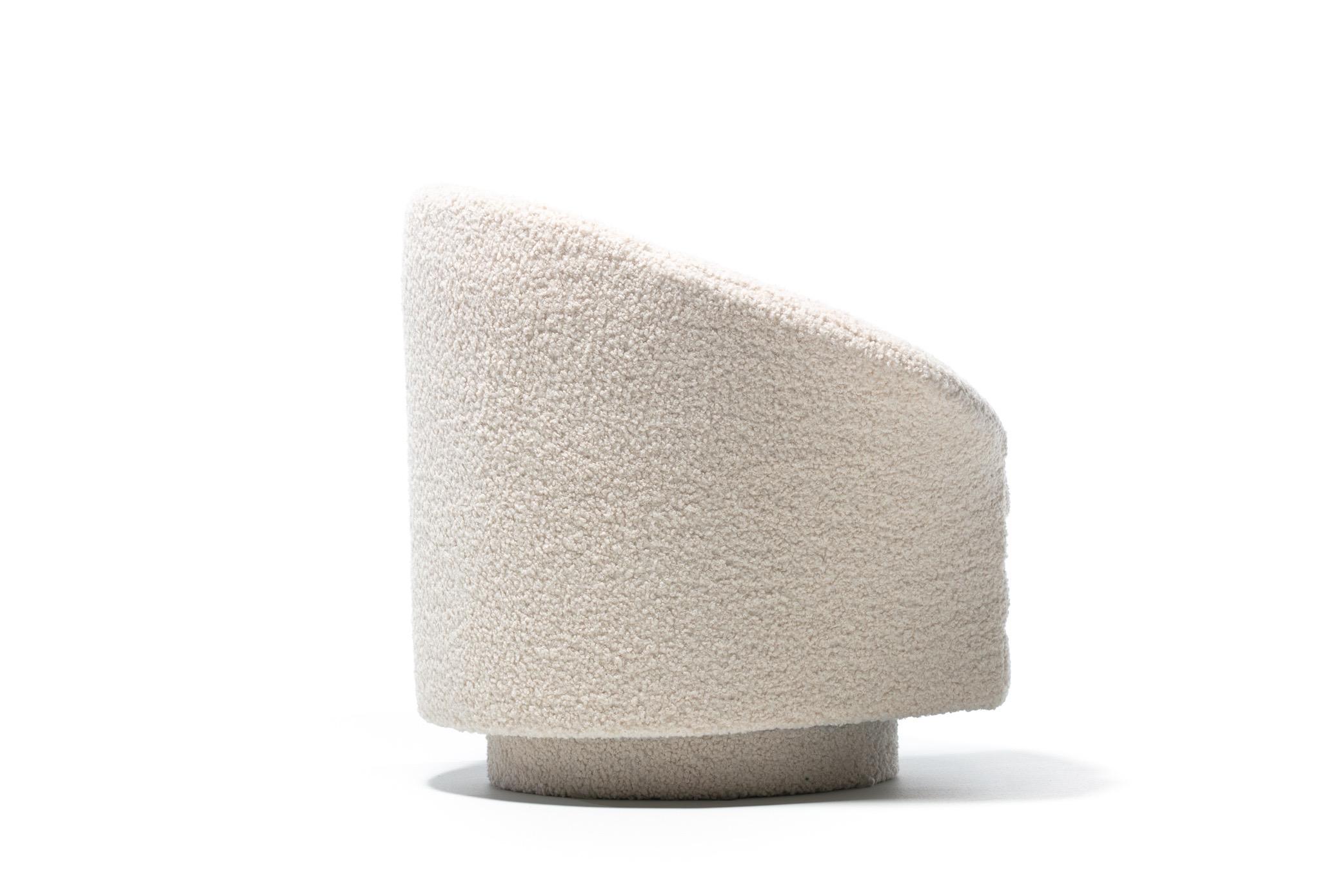 Adrian Pearsall, Mom & Pop, drehbare Loungesessel in elfenbeinfarbenem Boucl, Paar im Angebot 5