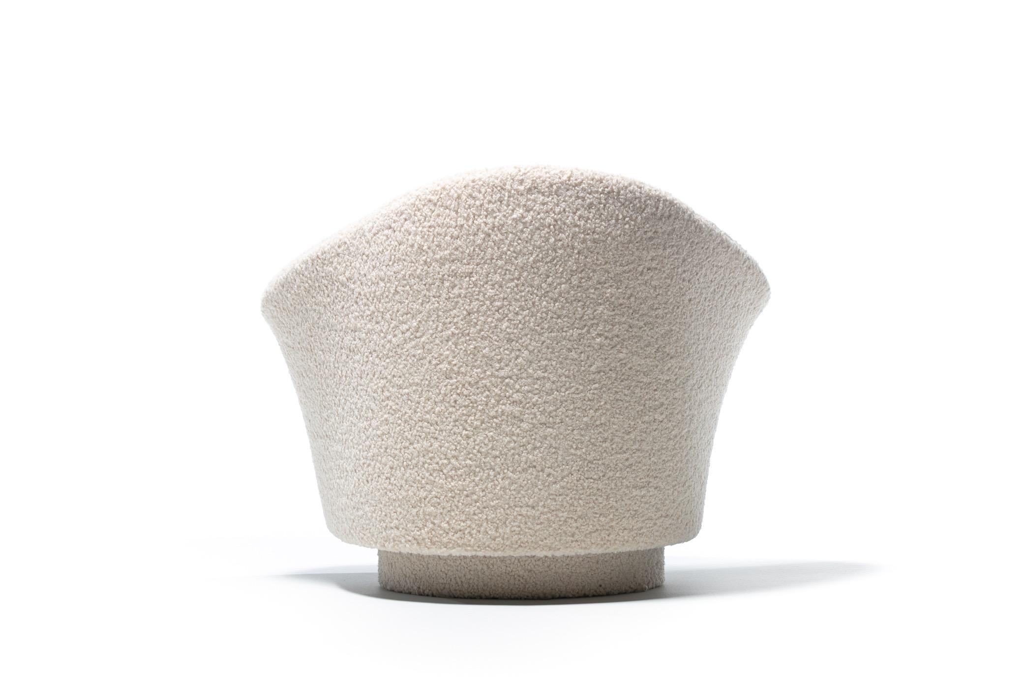 Adrian Pearsall, Mom & Pop, drehbare Loungesessel in elfenbeinfarbenem Boucl, Paar im Angebot 6