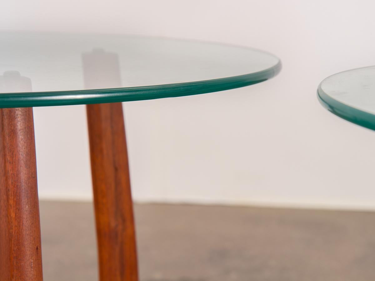 Mid-Century Modern Pair of Adrian Pearsall Round Glass Side Tables