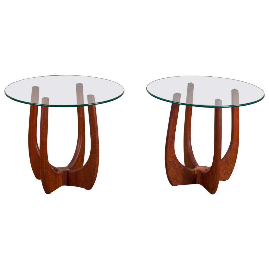 Pair of Adrian Pearsall Round Glass Side Tables