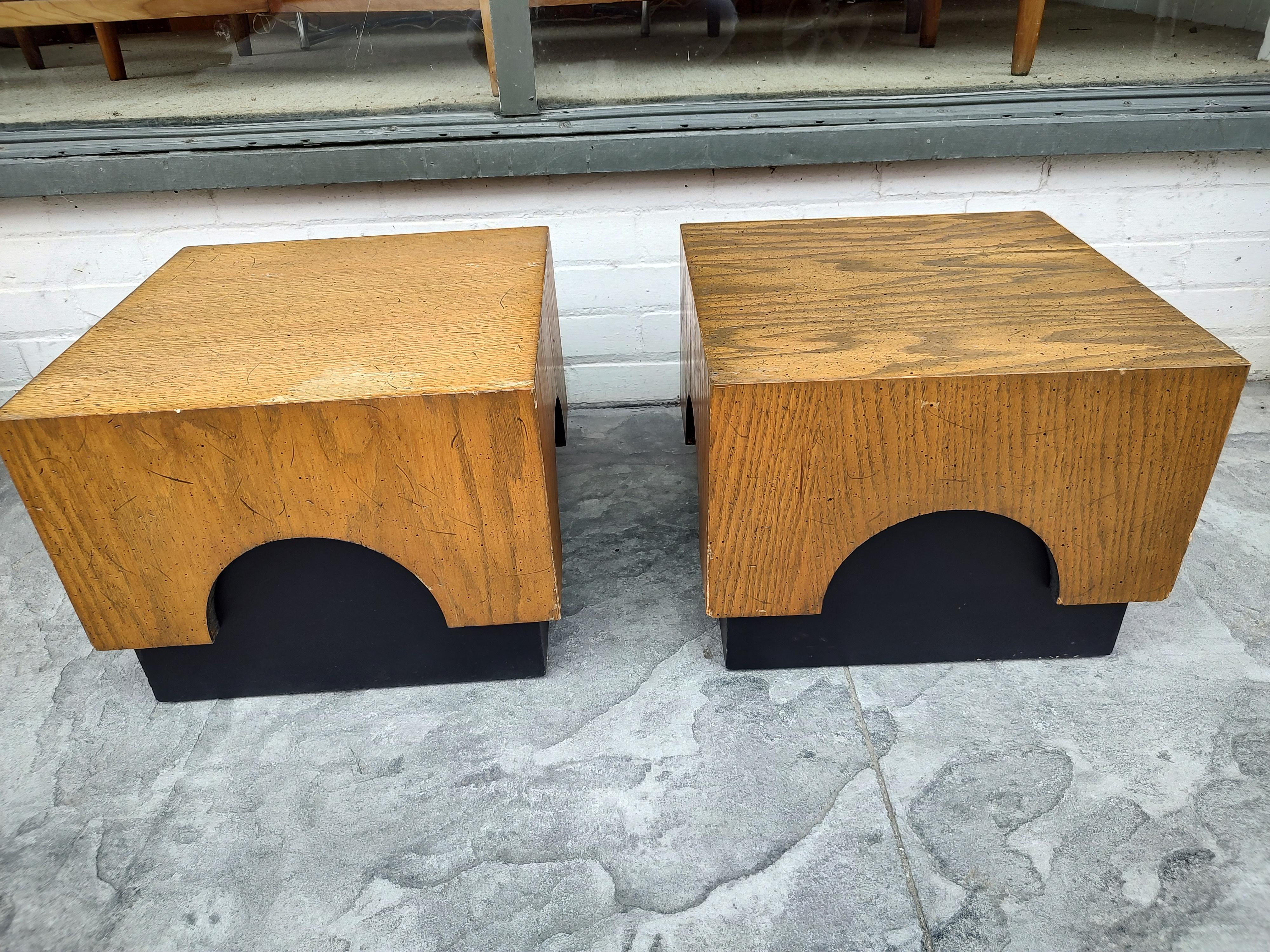 Paint Pair of Adrian Pearsall Style Low End Tables C1967 For Sale