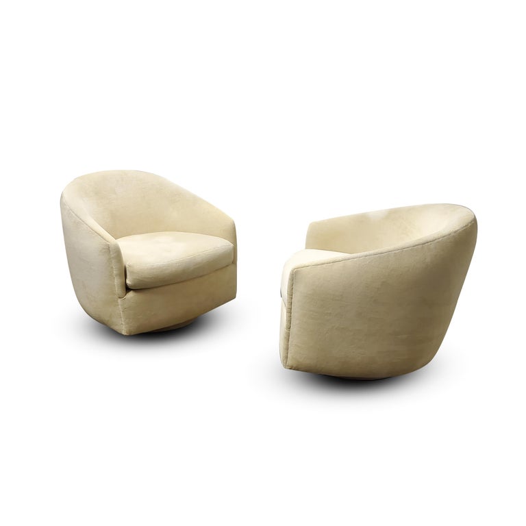 Pair of Adrian Pearsall Swivel / Tilt Lounge Chairs For Sale 3