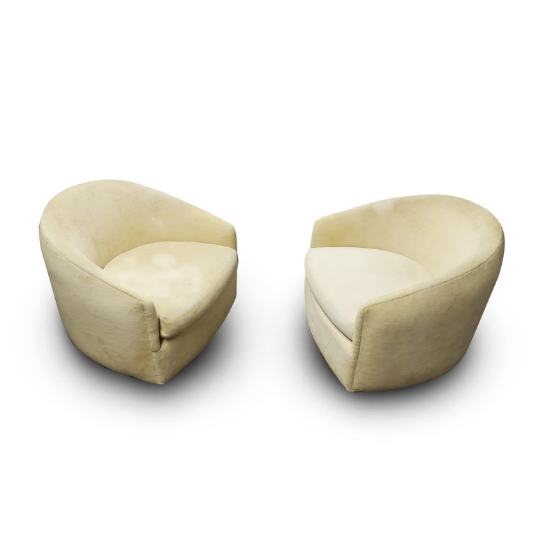Pair of Adrian Pearsall Swivel / Tilt Lounge Chairs For Sale 4