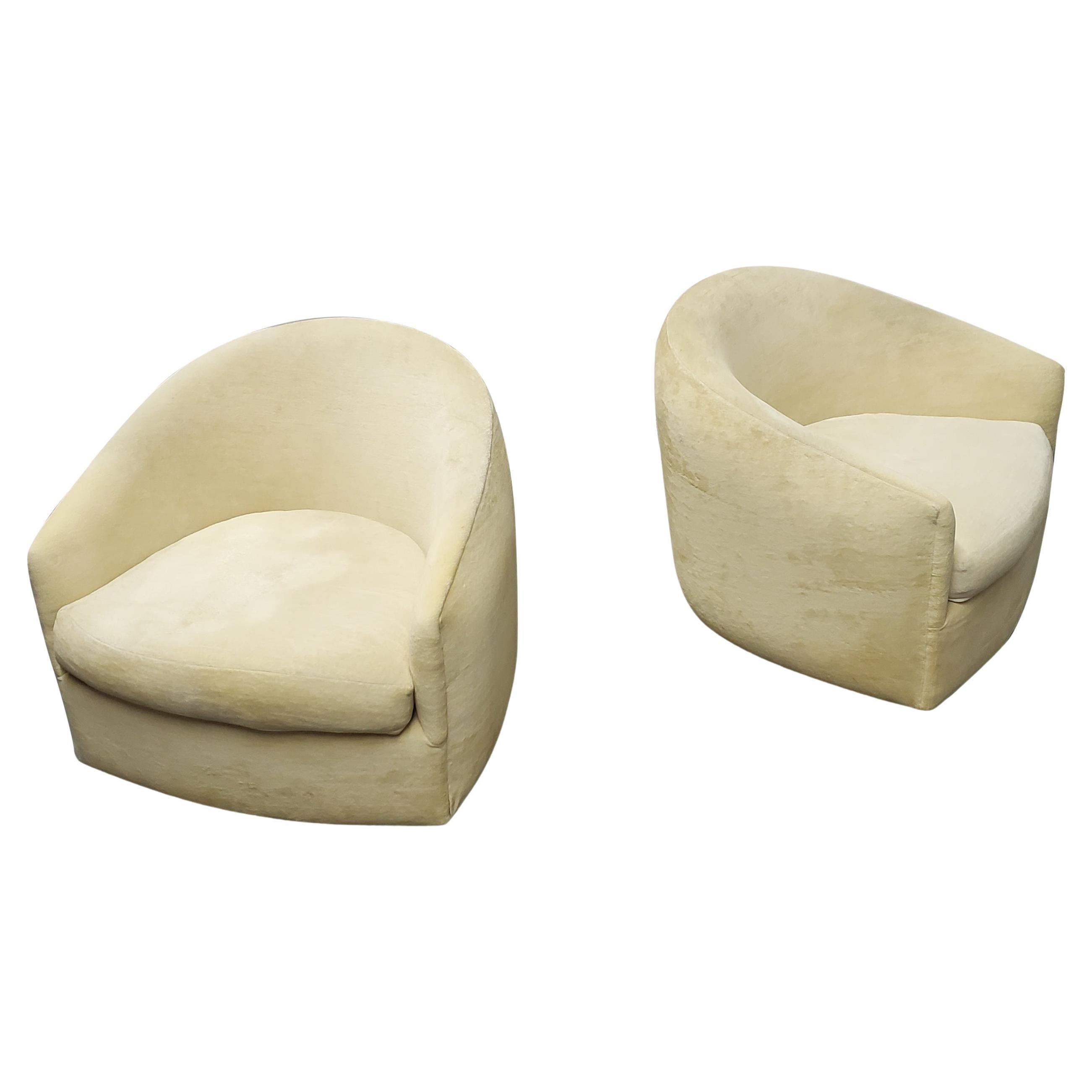 Pair of Adrian Pearsall Swivel / tilt lounge chairs.