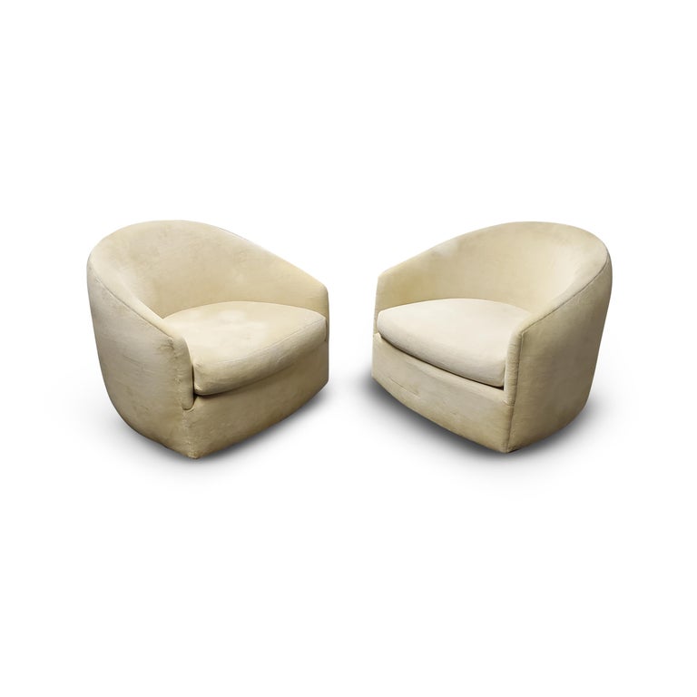 Mid-Century Modern Pair of Adrian Pearsall Swivel / Tilt Lounge Chairs For Sale