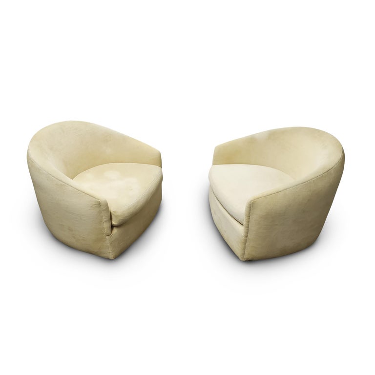 Pair of Adrian Pearsall Swivel / Tilt Lounge Chairs For Sale 1
