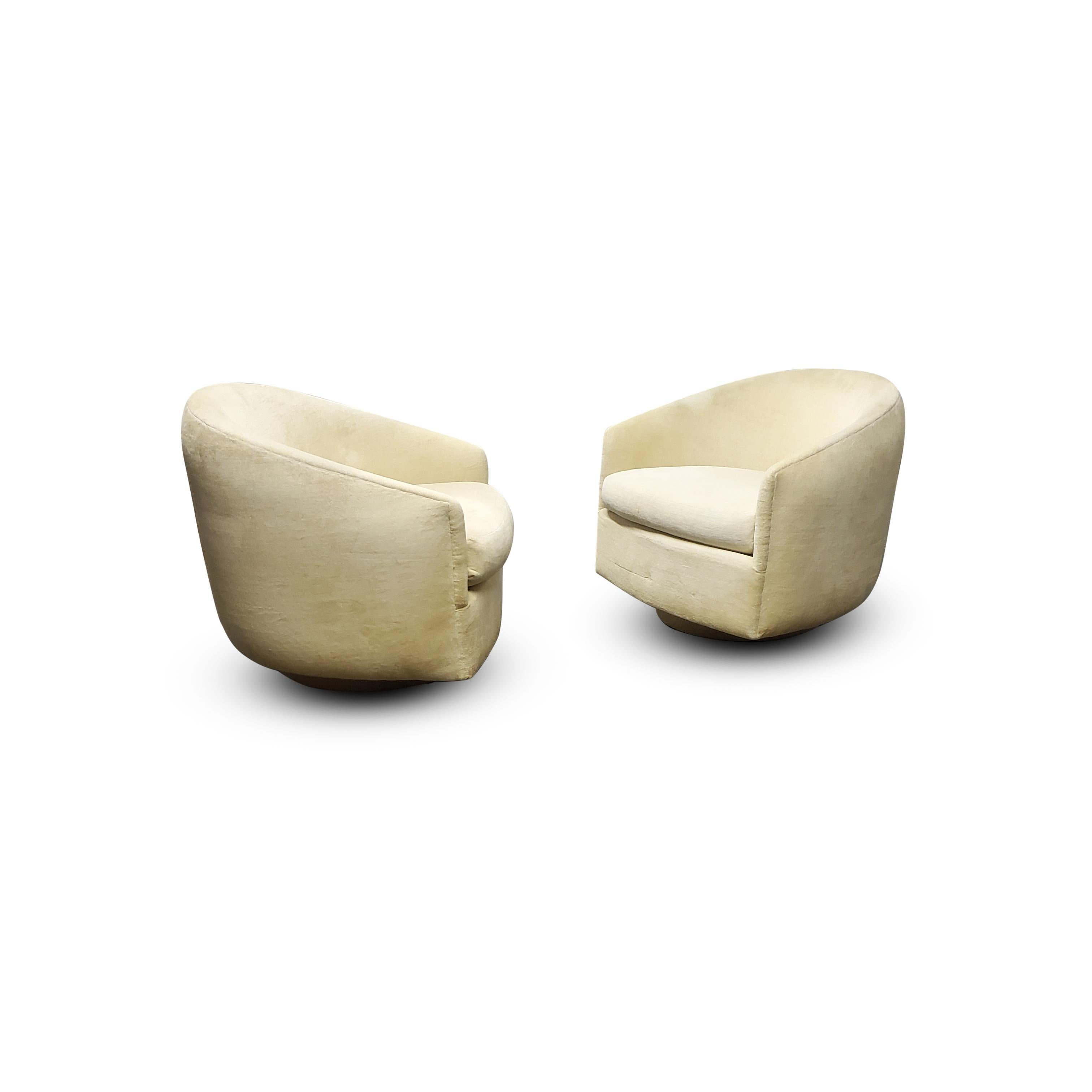 Pair of Adrian Pearsall Swivel / Tilt Lounge Chairs 1