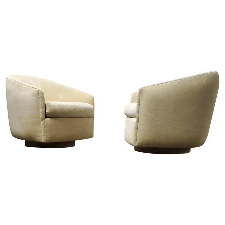 Pair of Adrian Pearsall Swivel / Tilt Lounge Chairs For Sale
