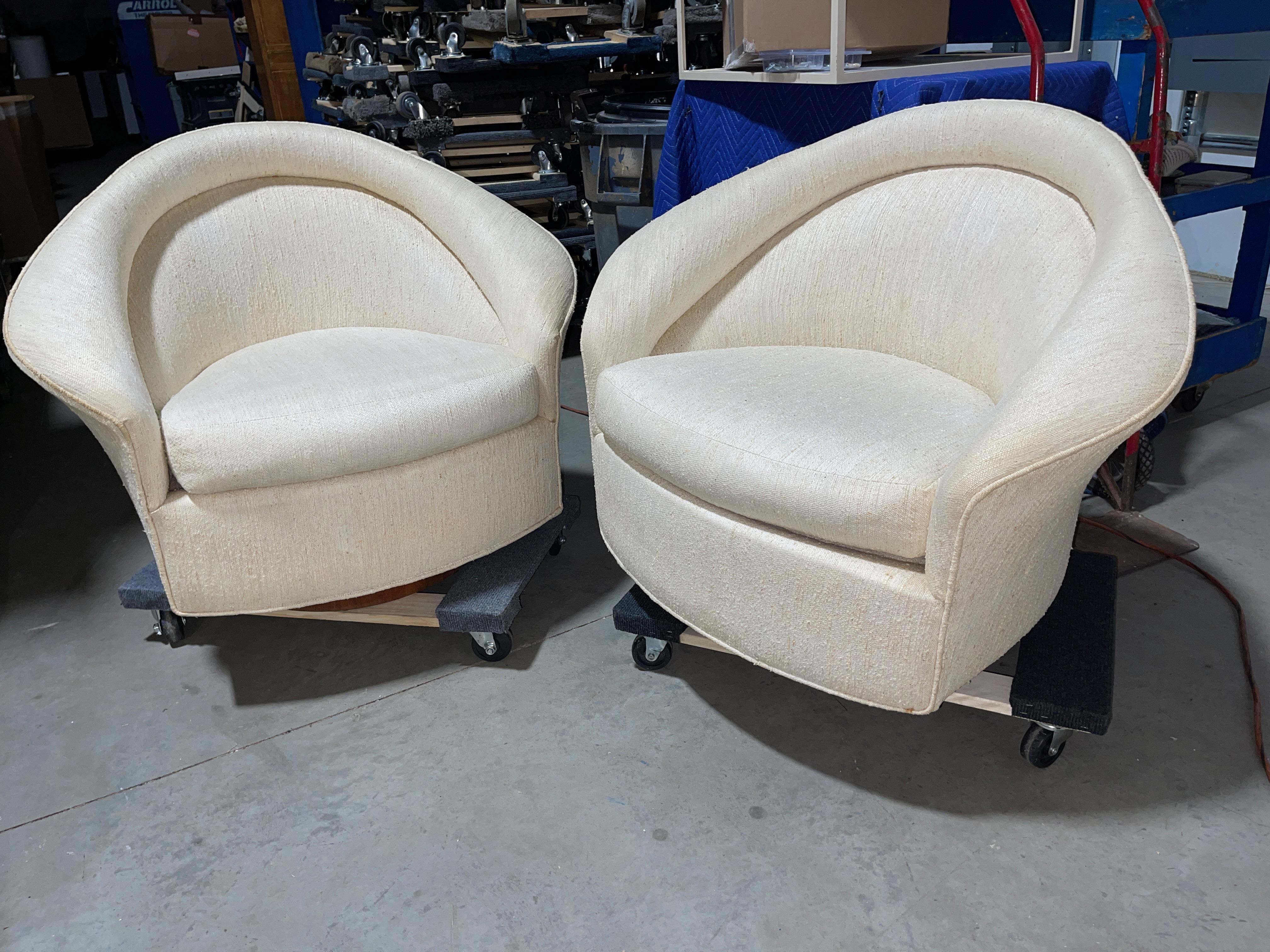 Pair of Adrian Pearsall Tilt Swivel Lounge Chairs 8