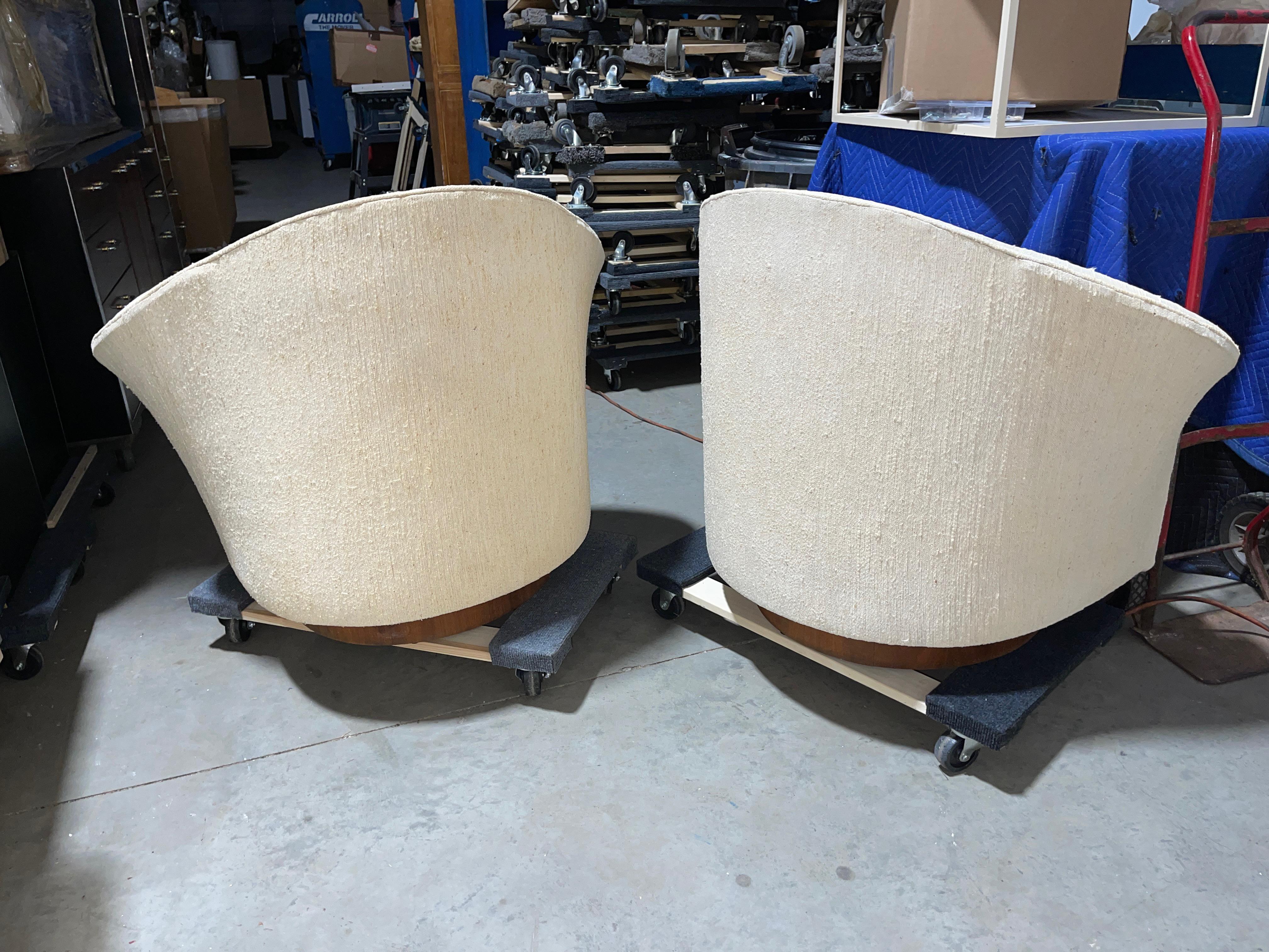 Pair of Adrian Pearsall Tilt Swivel Lounge Chairs 9