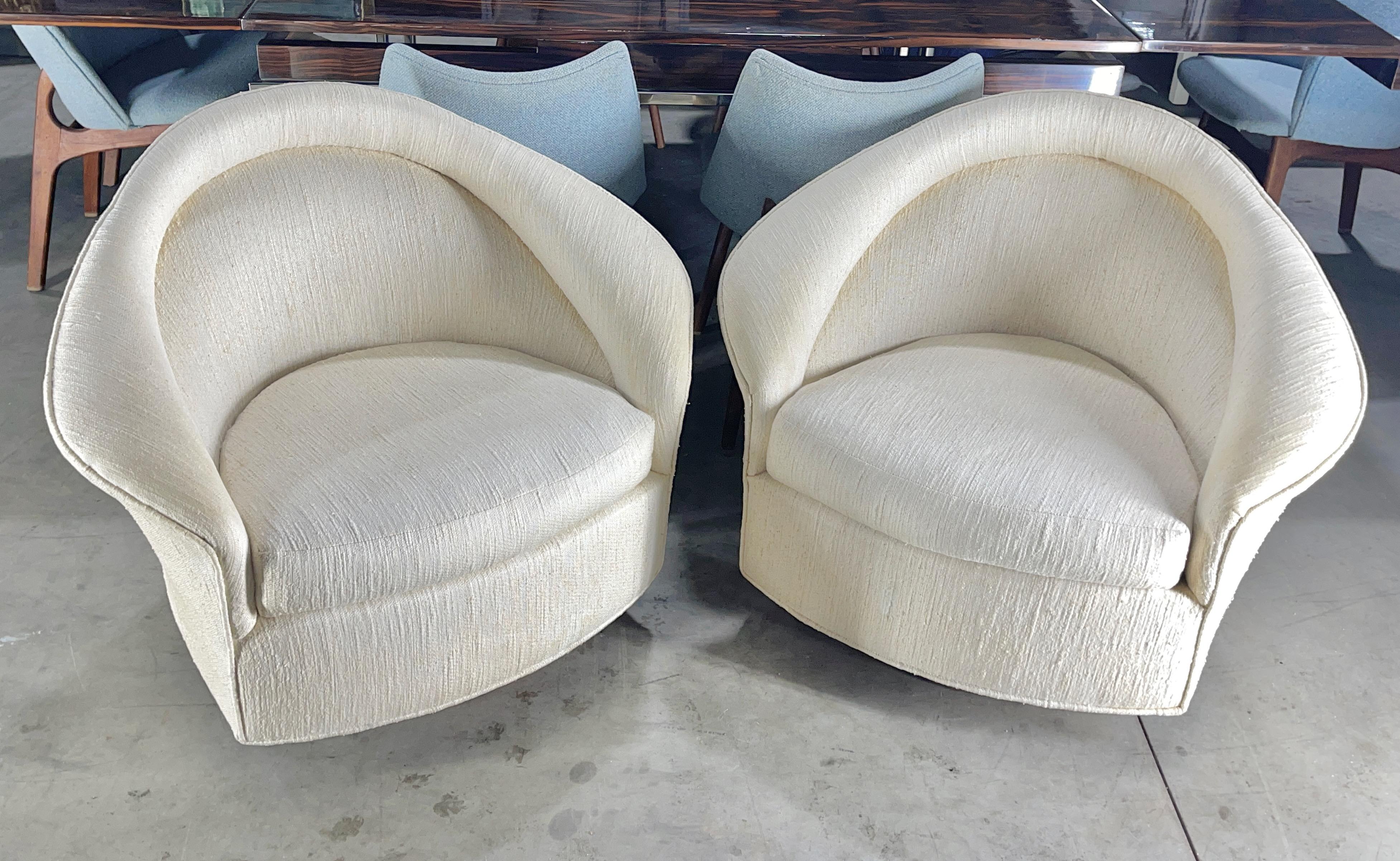 American Pair of Adrian Pearsall Tilt Swivel Lounge Chairs