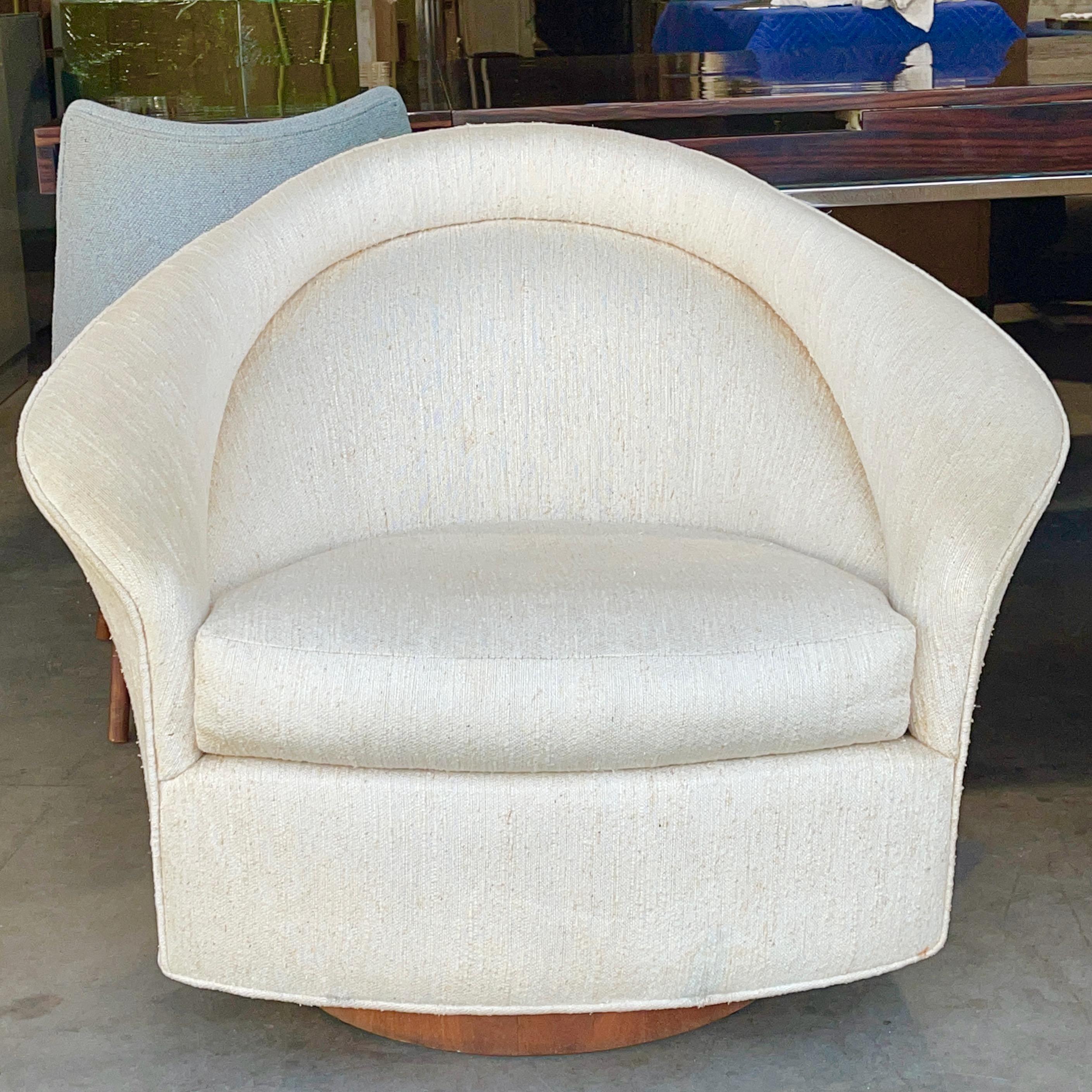 Upholstery Pair of Adrian Pearsall Tilt Swivel Lounge Chairs