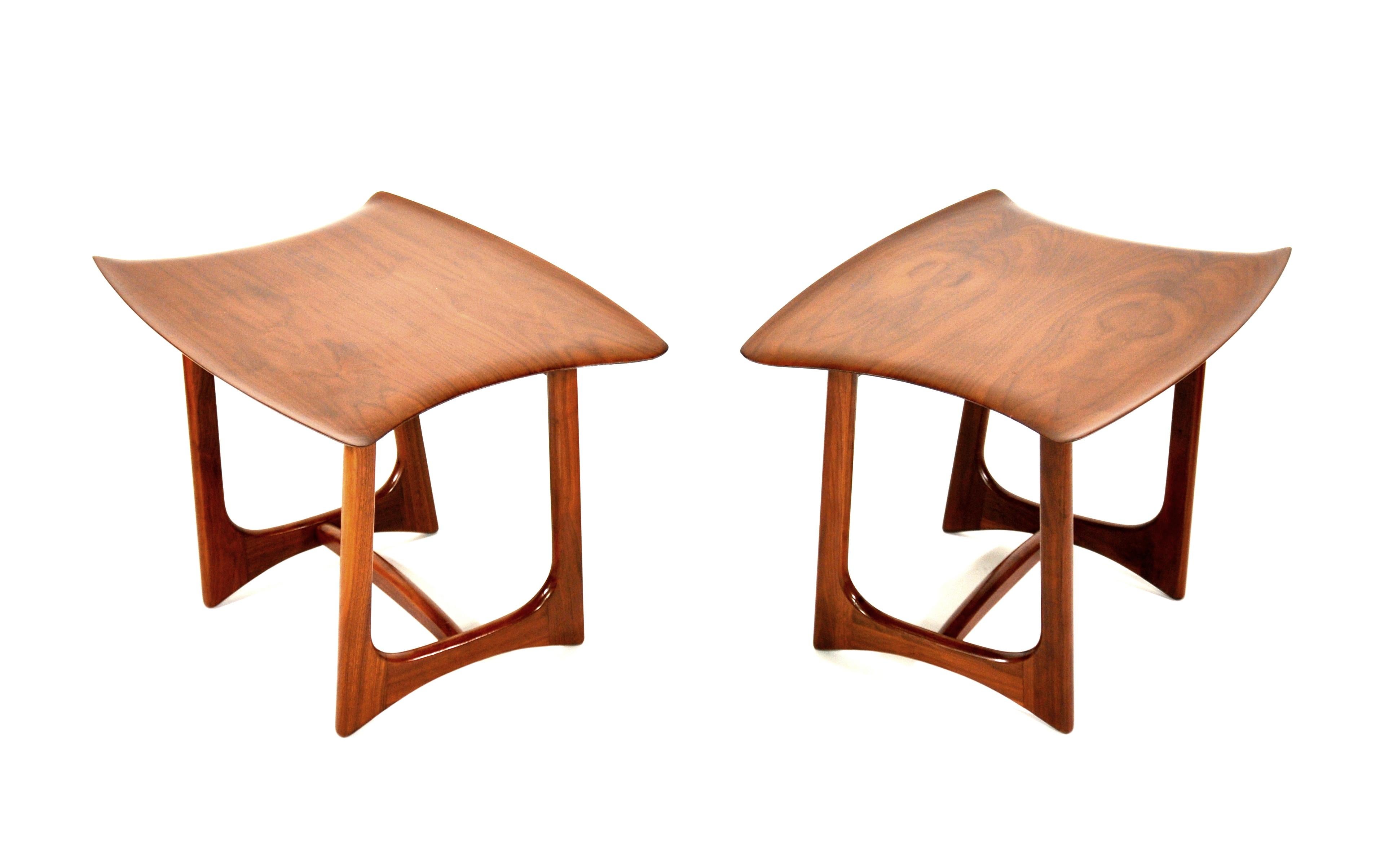 Pair of Adrian Pearsall Walnut Stingray Tables by Craft Associates, 1950s 14