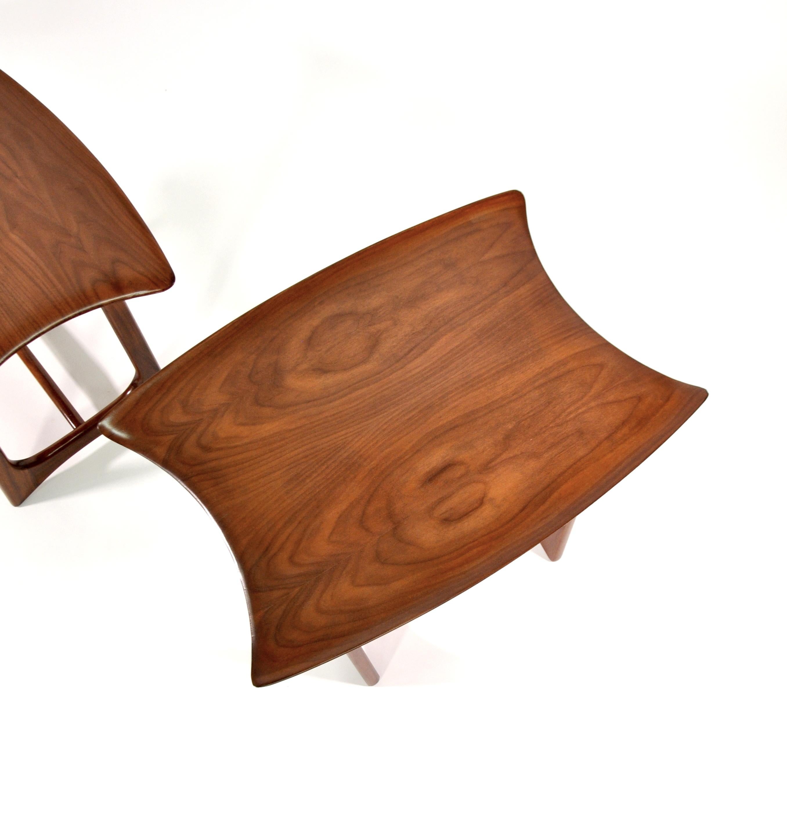 Mid-Century Modern Pair of Adrian Pearsall Walnut Stingray Tables by Craft Associates, 1950s
