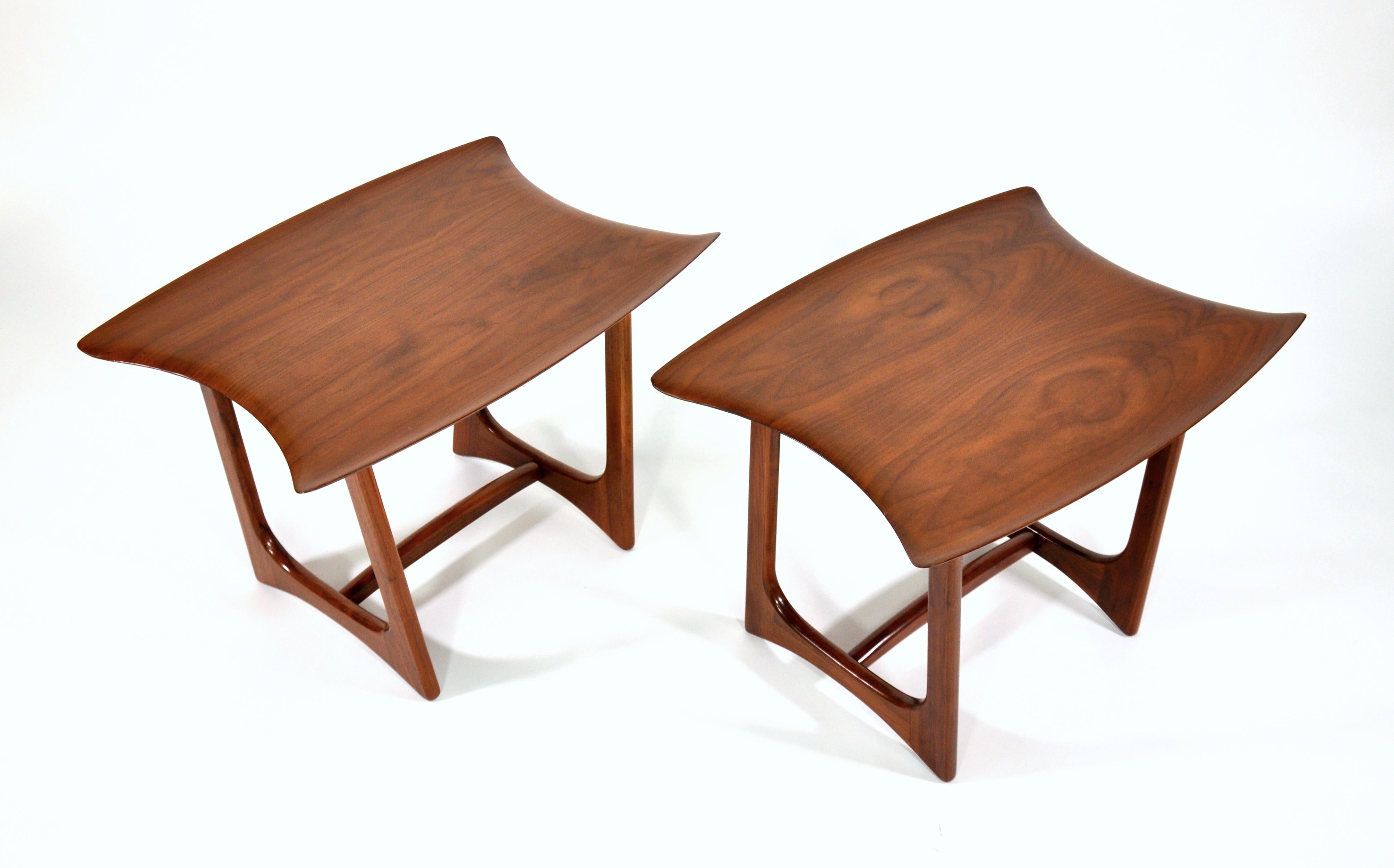 Pair of Adrian Pearsall Walnut Stingray Tables by Craft Associates, 1950s 1