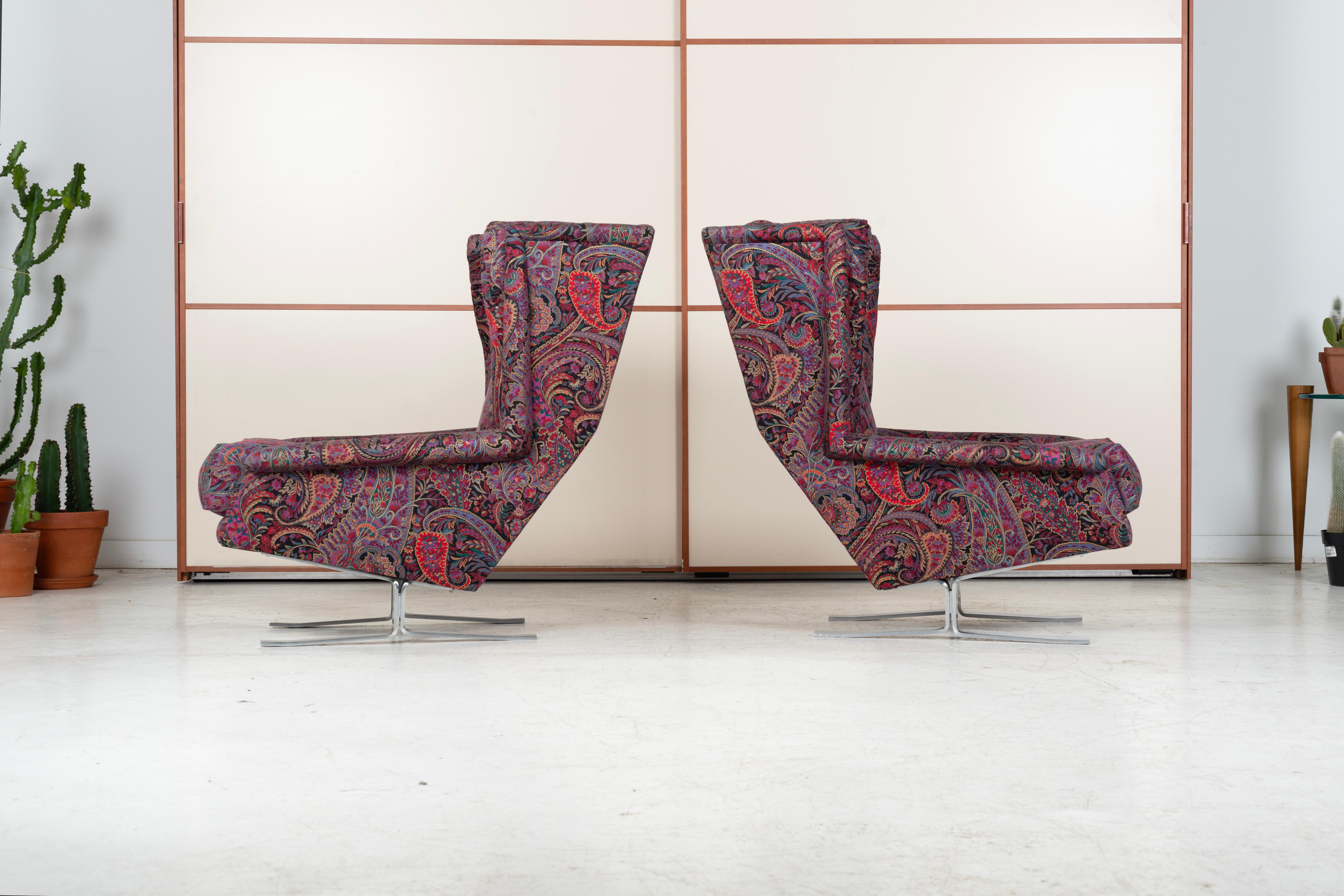 Mid-20th Century Pair of Adrian Pearsall Wingback Lounge Chairs For Sale