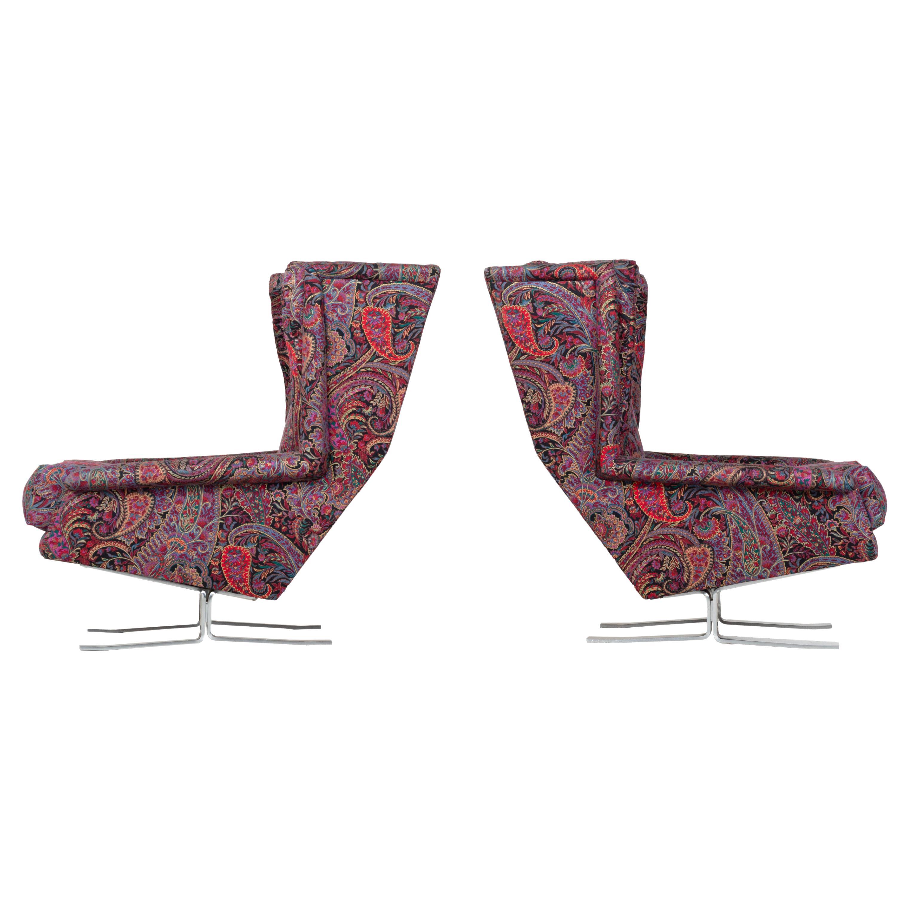 Paire de chaises longues Wingback Adrian Pearsall