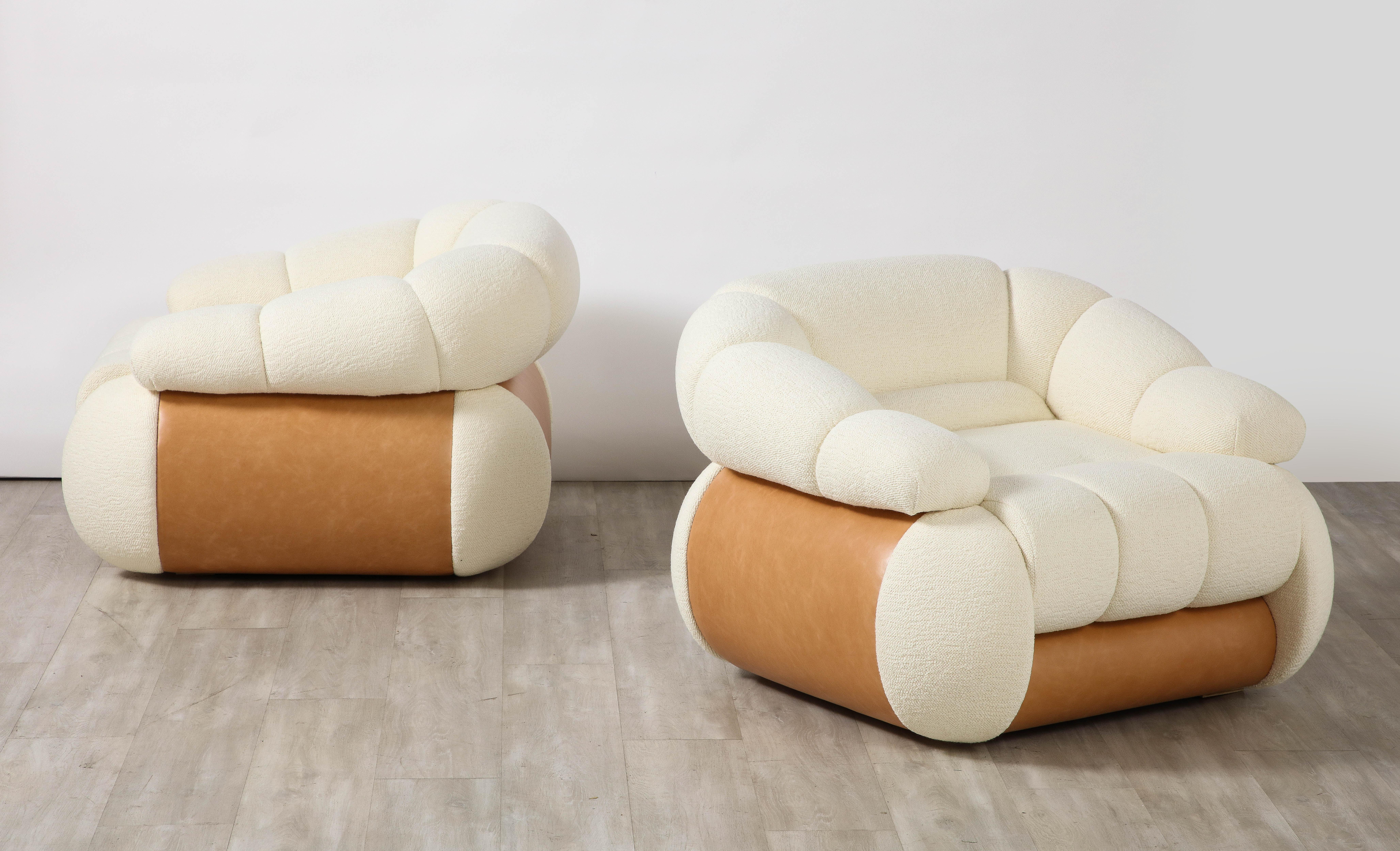 Late 20th Century Pair of Adriano Piazzesi Italian 1970's Lounge Chairs For Sale