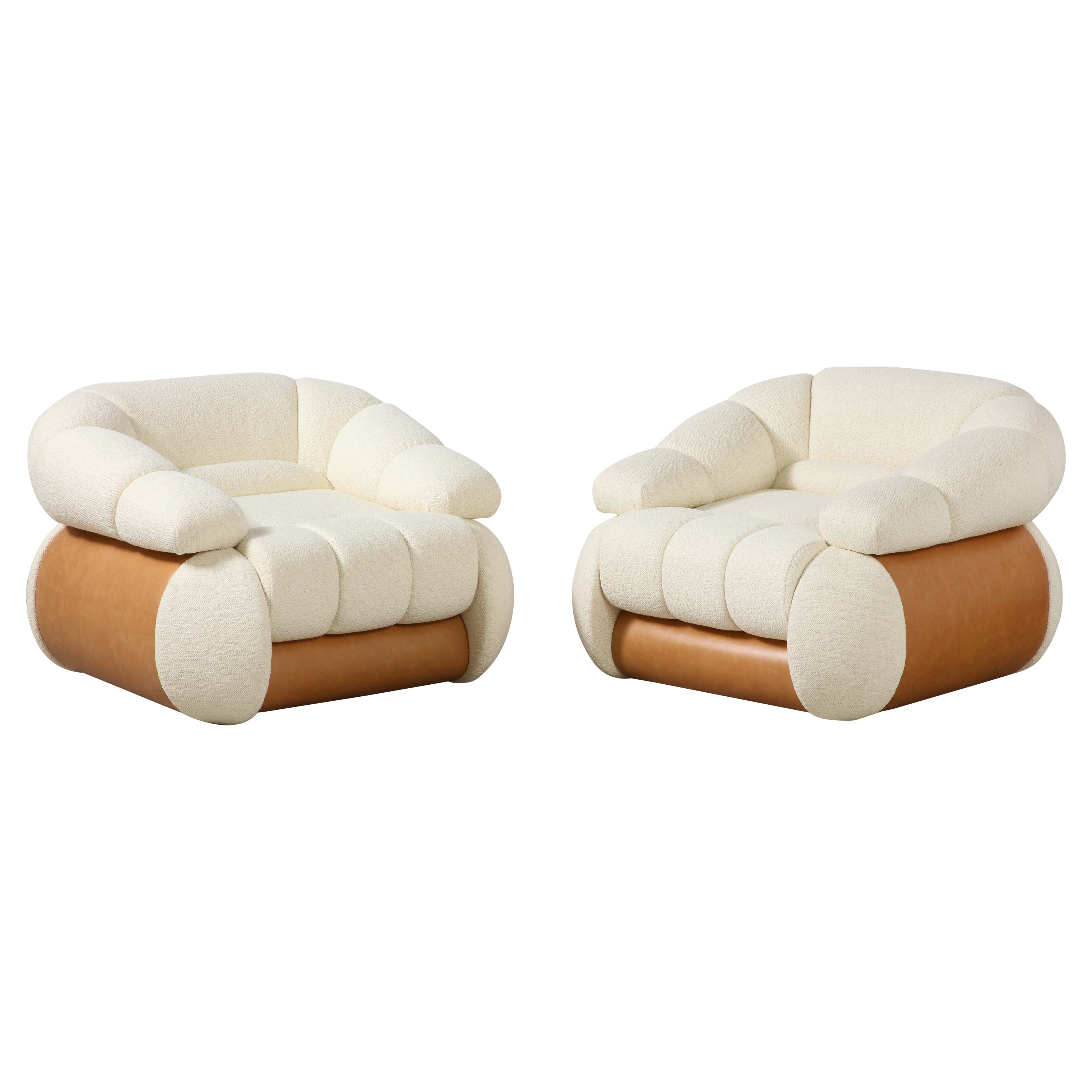 Paire de fauteuils de salon italiens Adriano Piazzesi des années 1970