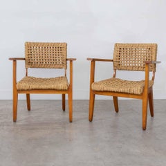 Audoux Minet 1960s Pair of French Rope Lounge Chairs