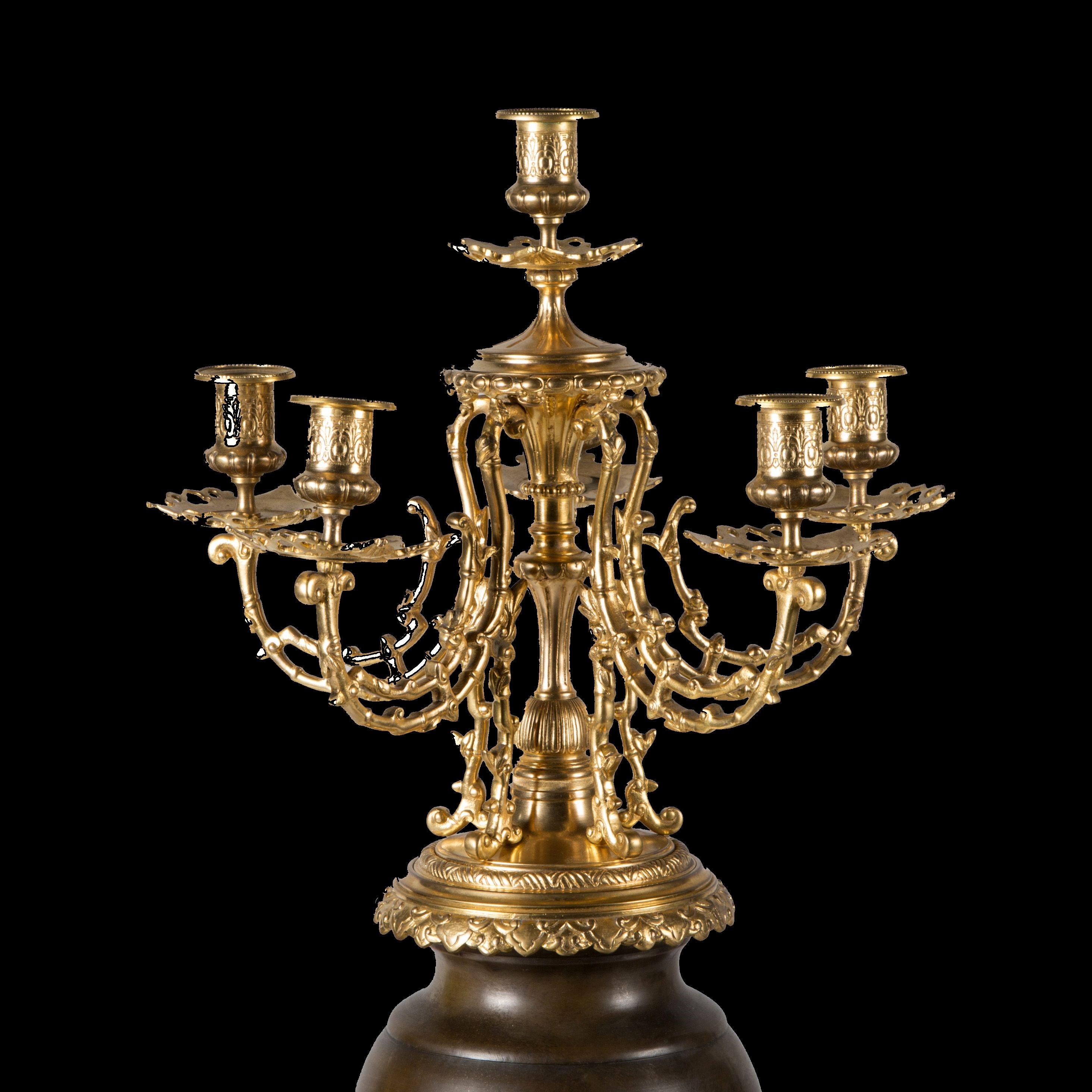 Pair Of Aesthetic/Japonism Style Candelabras - Meiji with Shakudo Decoration (Japonismus) im Angebot