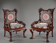 Pair of Aesthetic Movement Armchairs Attributed to G.Viardot, France, Circa 1880