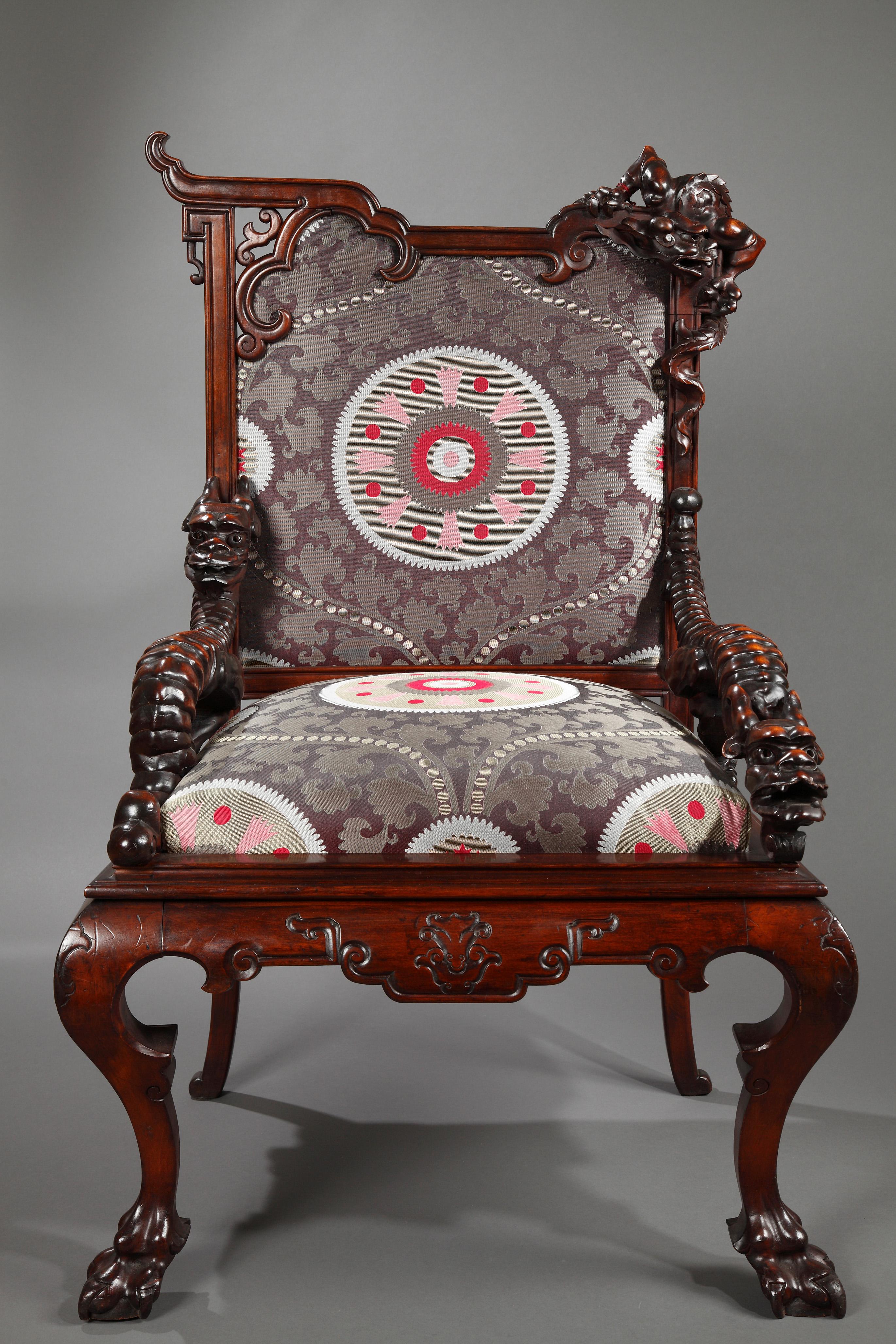 Estetismo Coppia di poltrone Aesthetic Movement attribuite a G.Viardot, Francia, circa 1880 in vendita