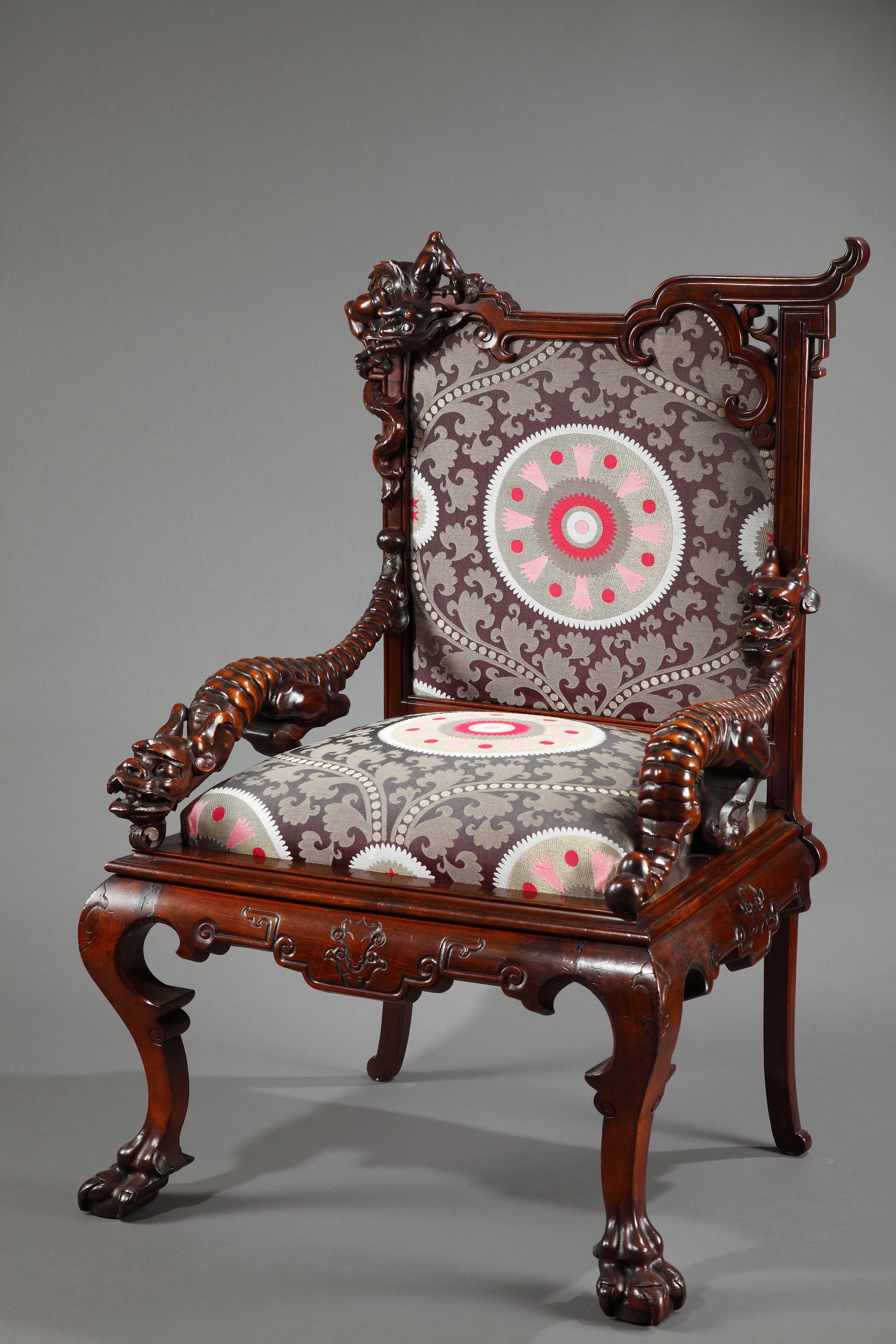 Intagliato Coppia di poltrone Aesthetic Movement attribuite a G.Viardot, Francia, circa 1880 in vendita