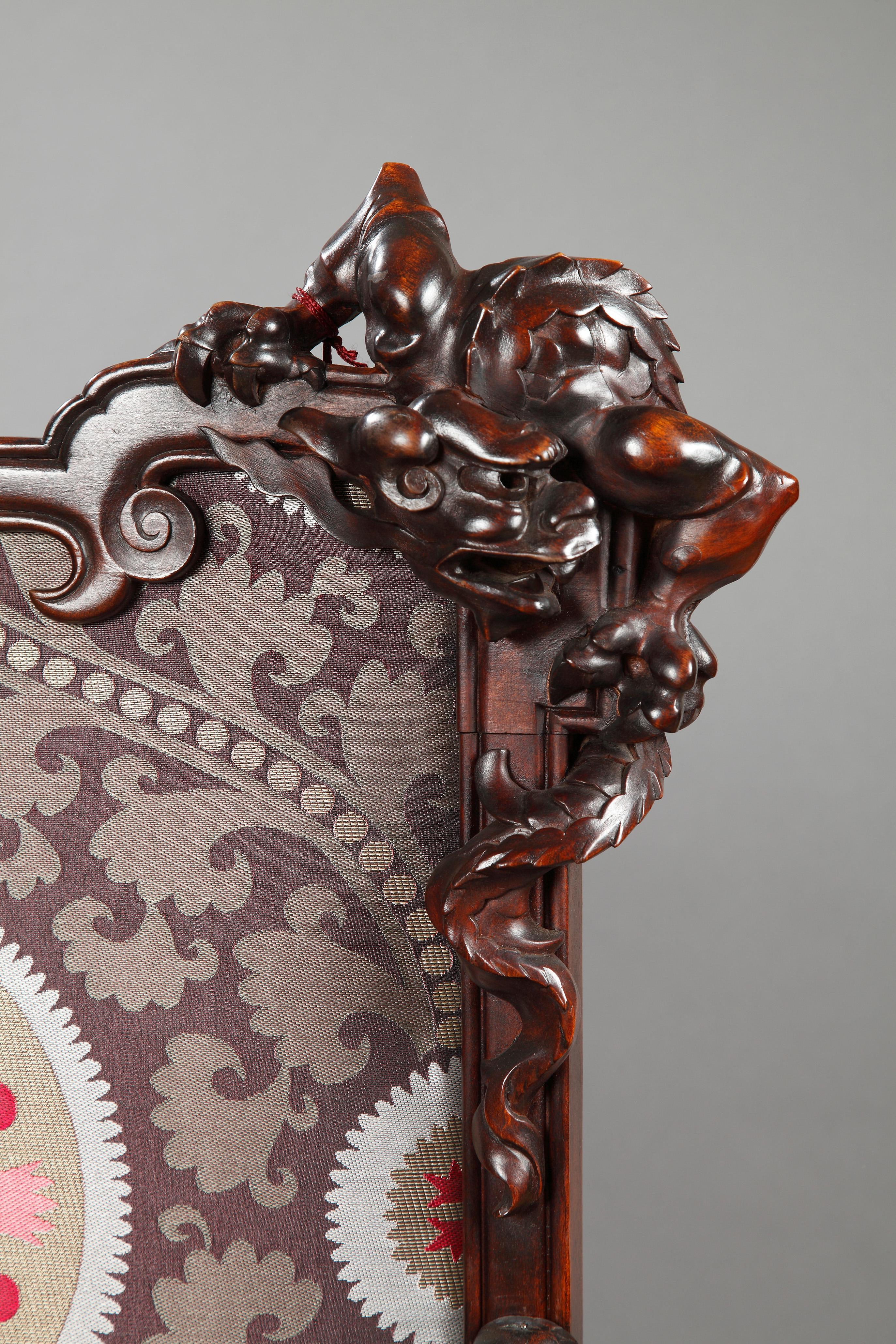 Coppia di poltrone Aesthetic Movement attribuite a G.Viardot, Francia, circa 1880 In condizioni buone in vendita a PARIS, FR