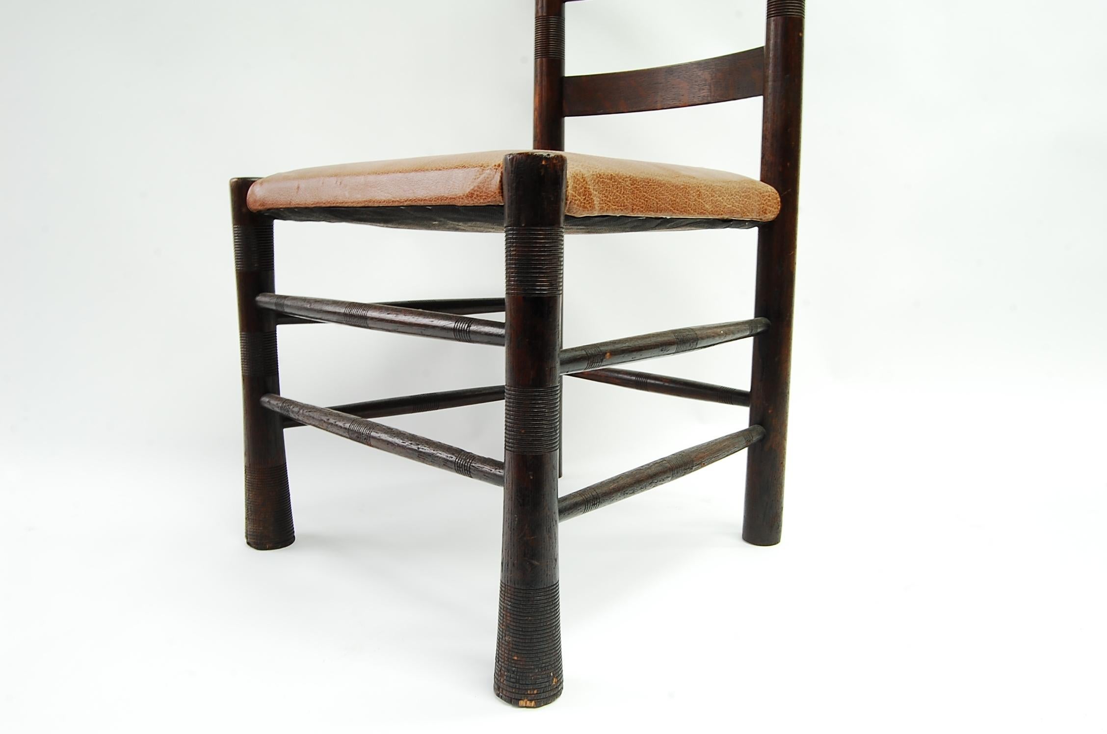 Oak Pair of Aesthetic Movement Chairs Attributed to E.G. Punnet & William Birch