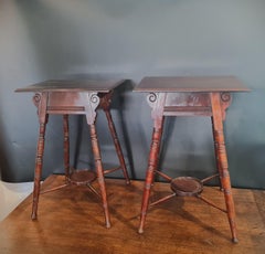 Pair of Aesthetic Movement mahogany occasional tables