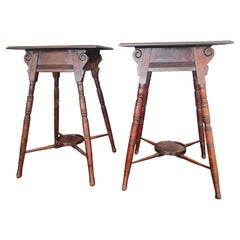 Pair of Aesthetic Movement mahogany occasional tables
